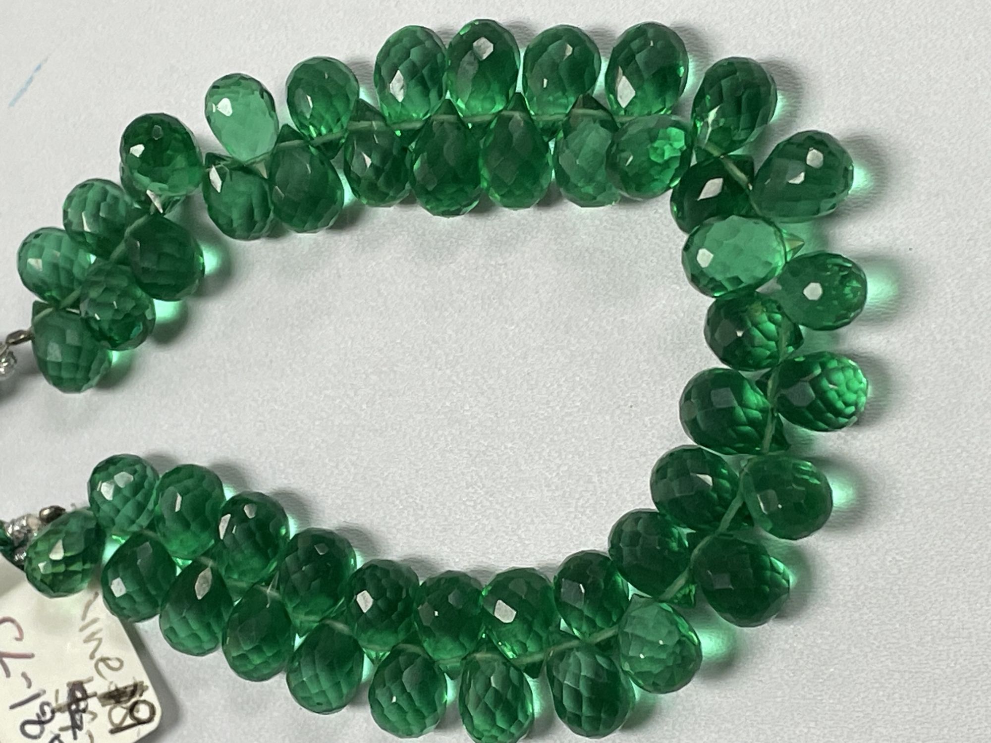 Green Hydro Quartz Drop Faceted