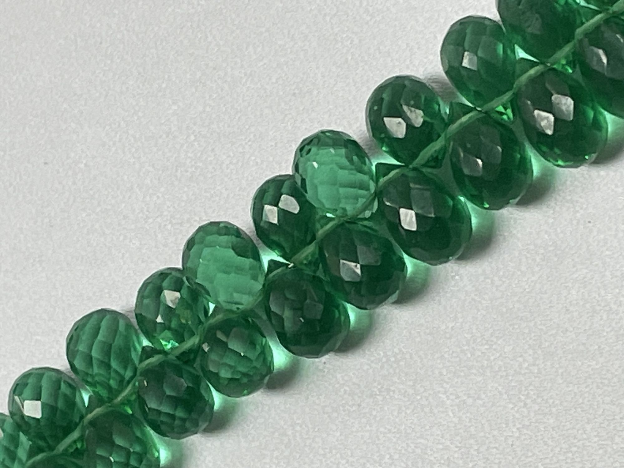Green Hydro Quartz Drop Faceted