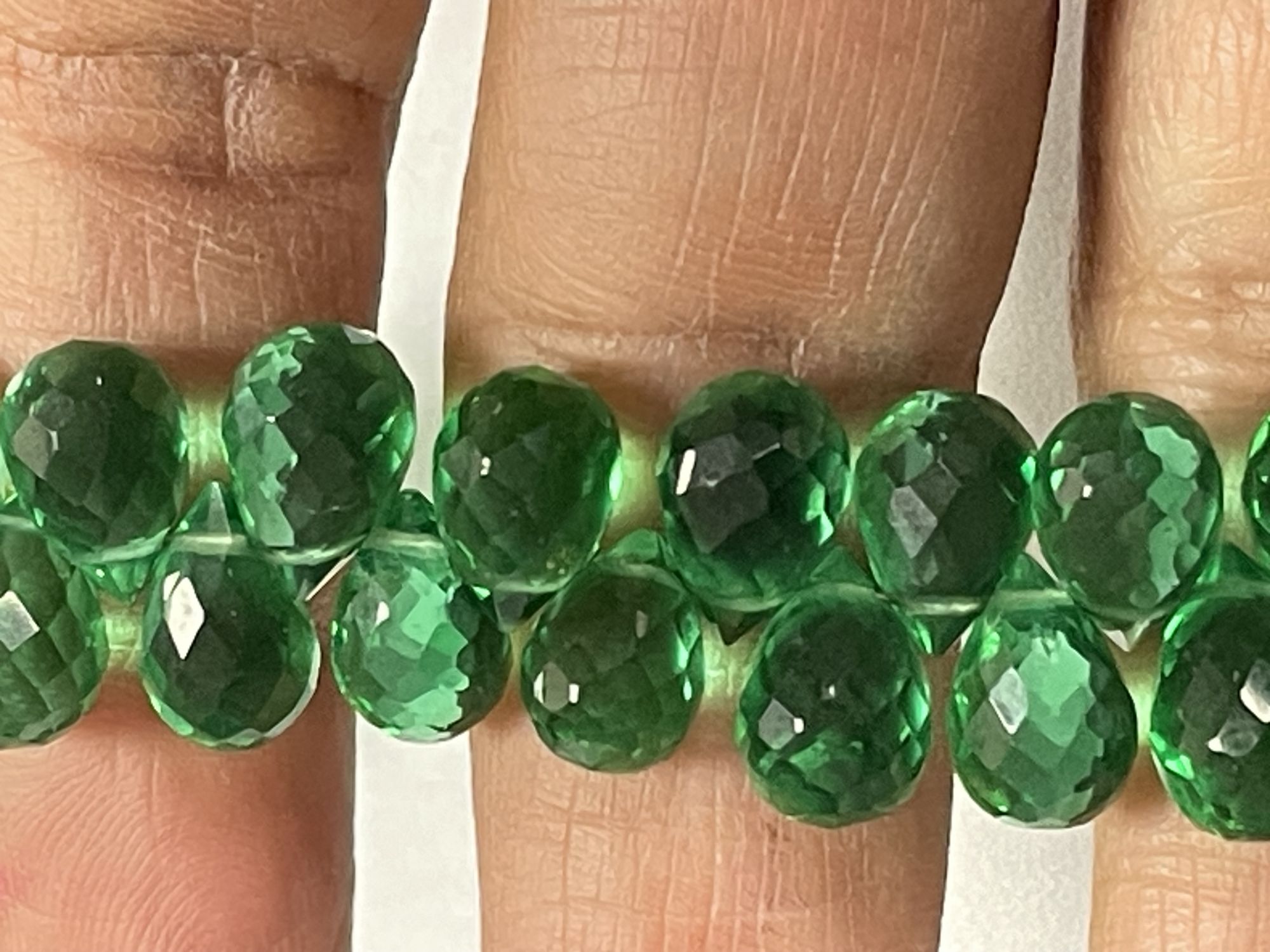 Green Hydro Quartz Drop Faceted