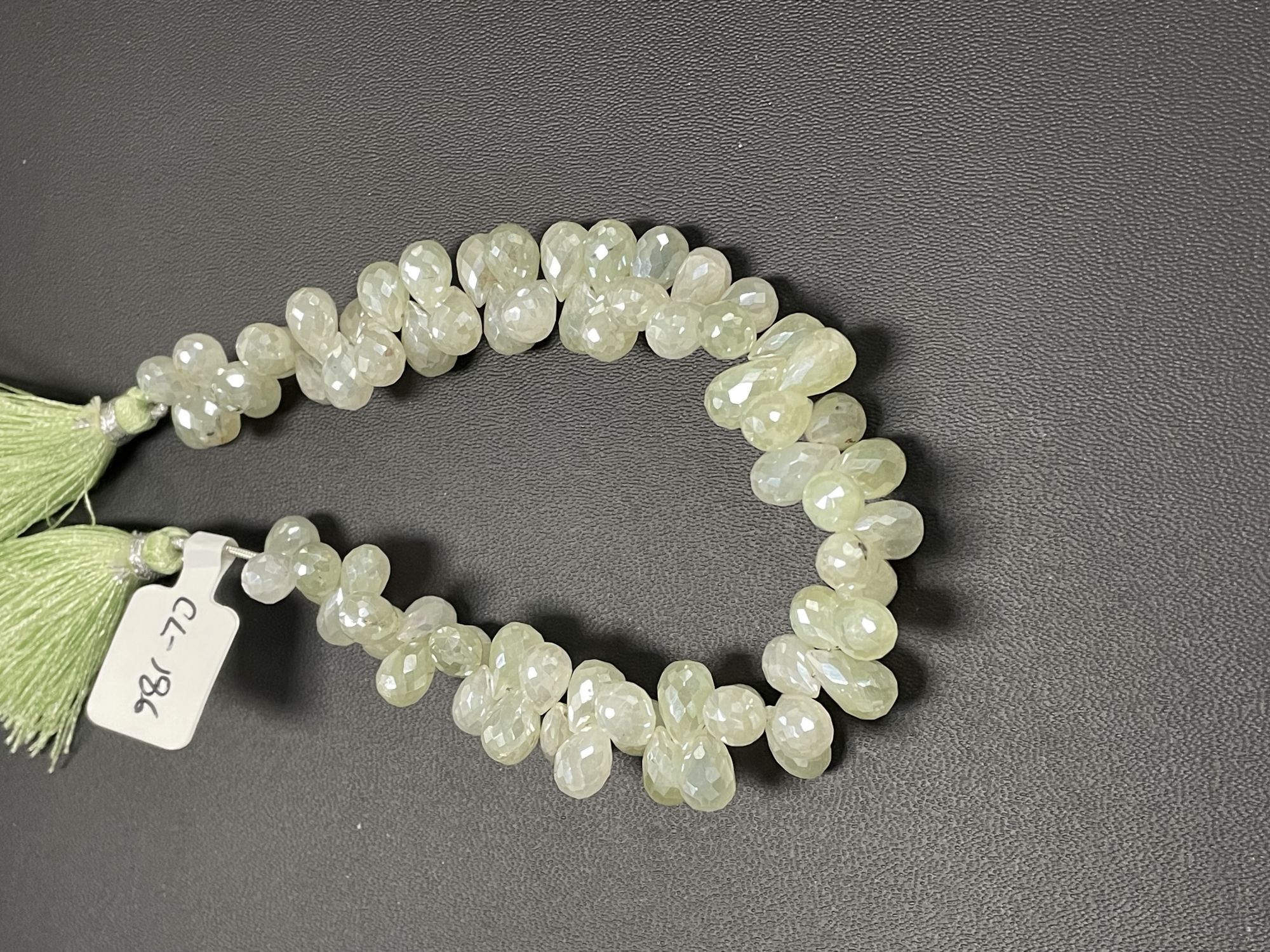 Green Mystic Prehnite Drop Faceted