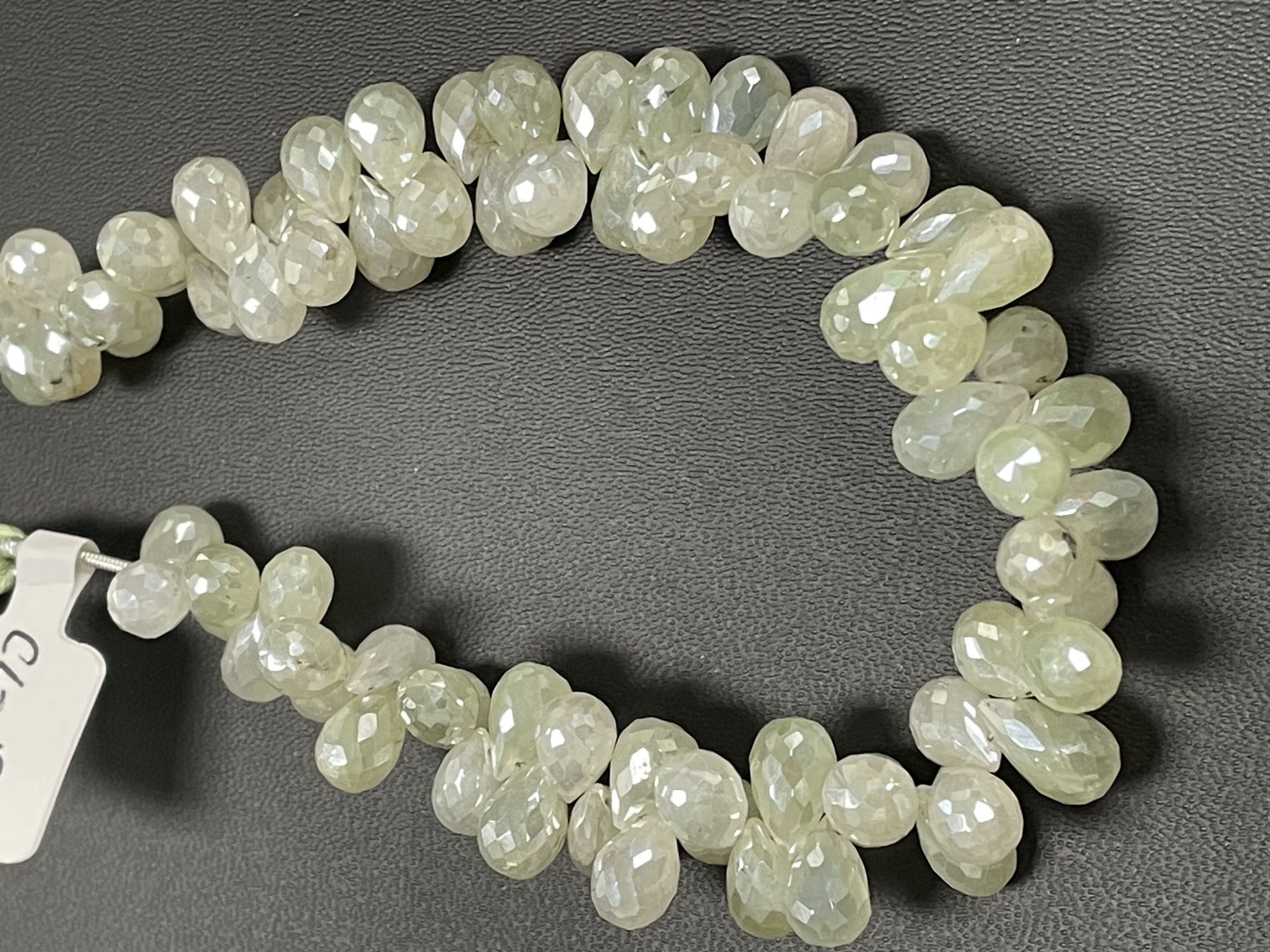 Green Mystic Prehnite Drop Faceted