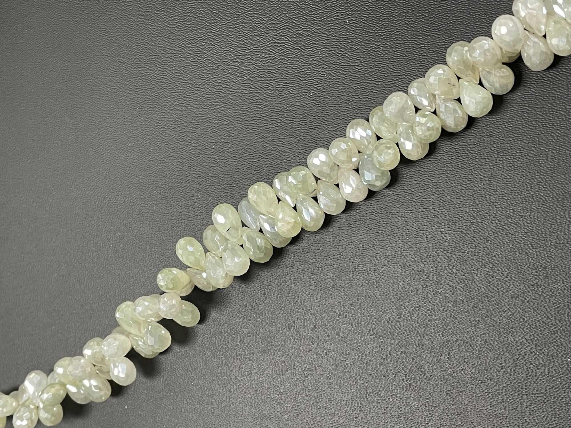Green Mystic Prehnite Drop Faceted