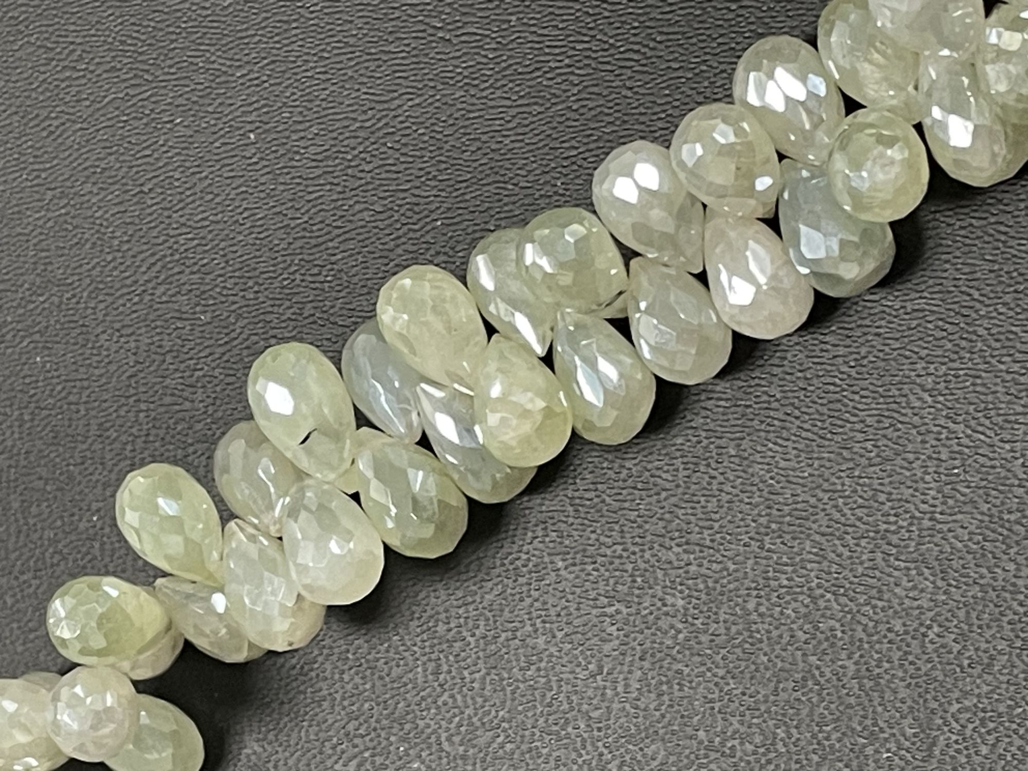 Green Mystic Prehnite Drop Faceted