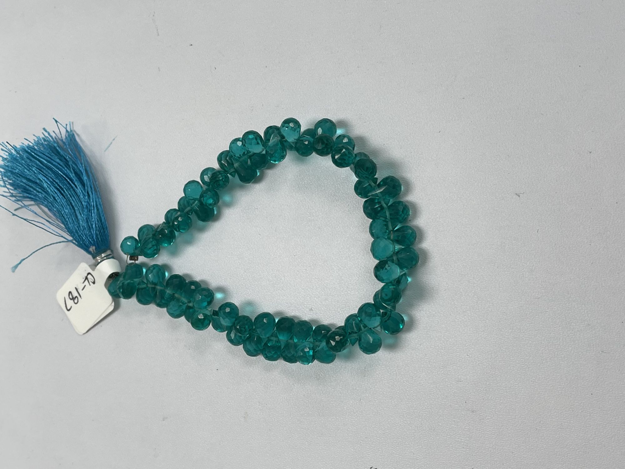 Teal Hydro Quartz Drop Faceted