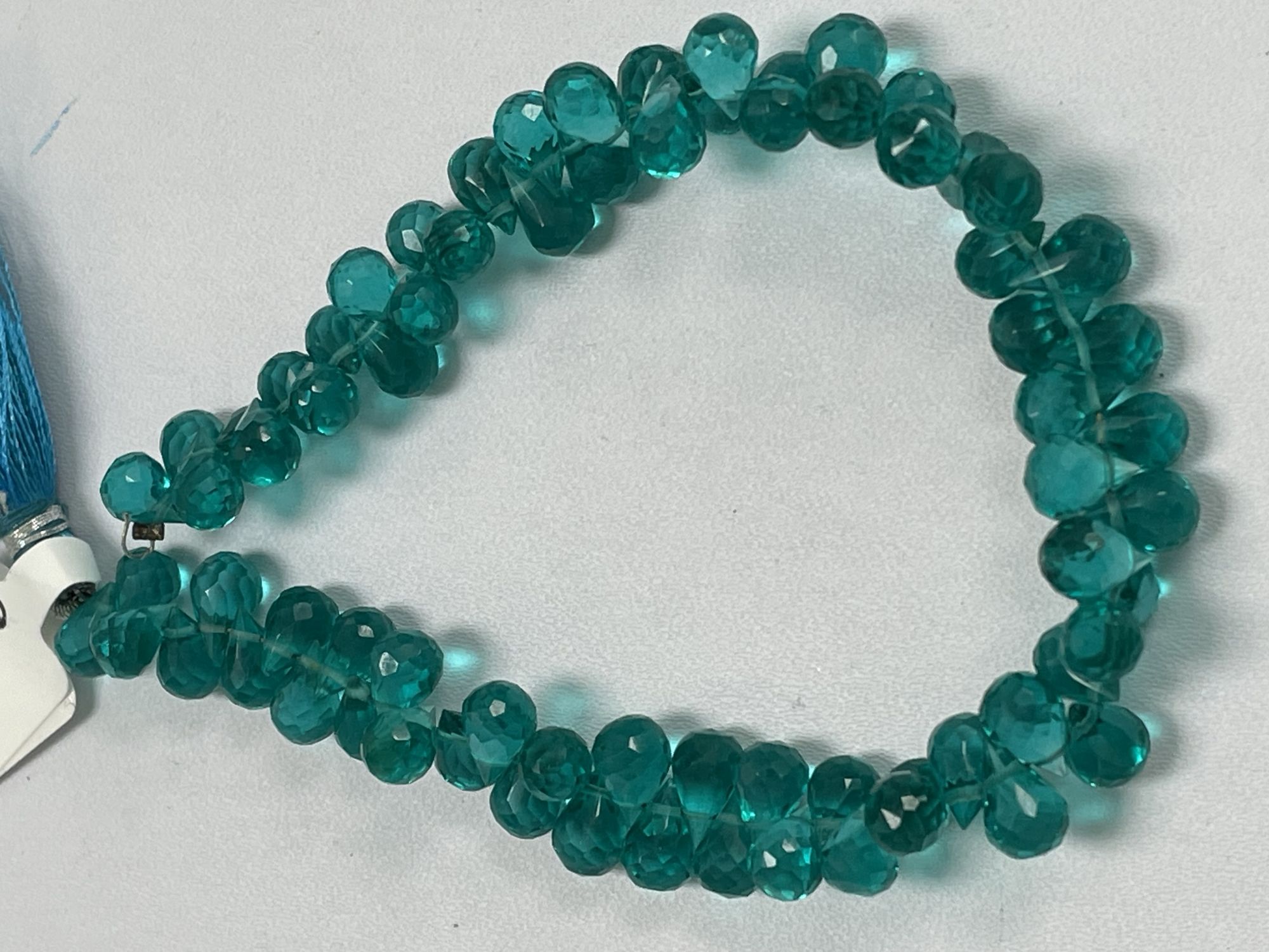 Teal Hydro Quartz Drop Faceted