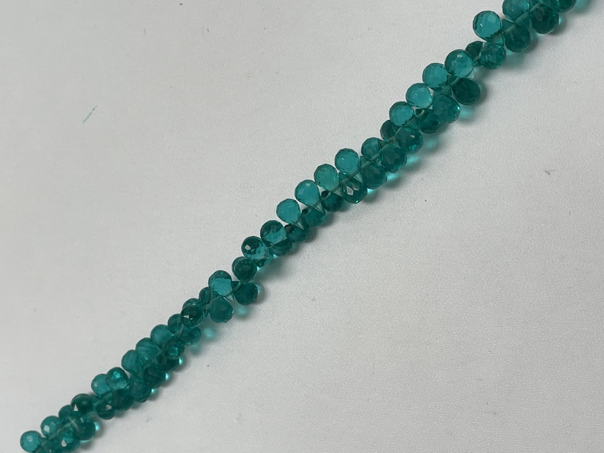 Teal Hydro Quartz Drop Faceted