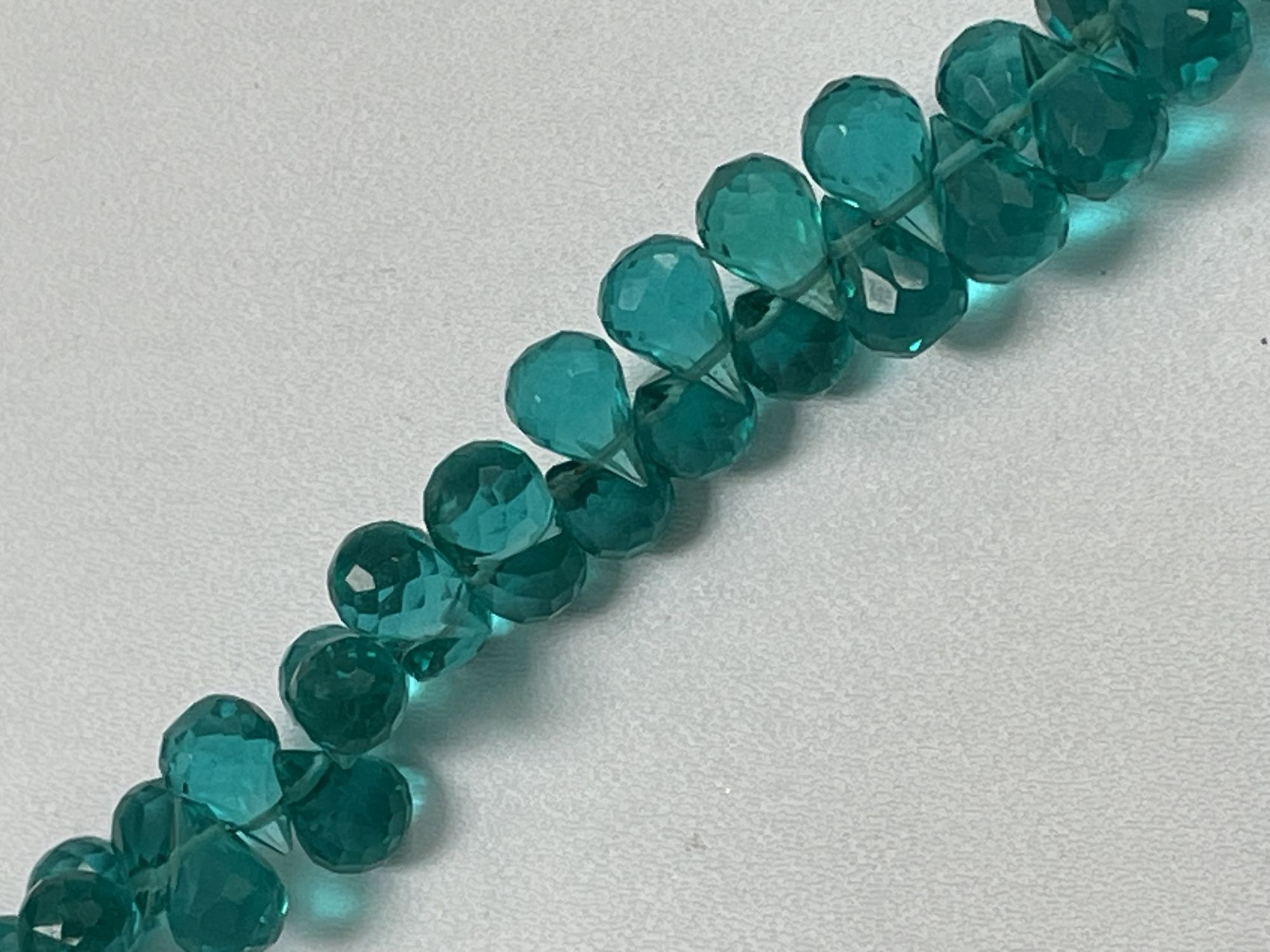 Teal Hydro Quartz Drop Faceted