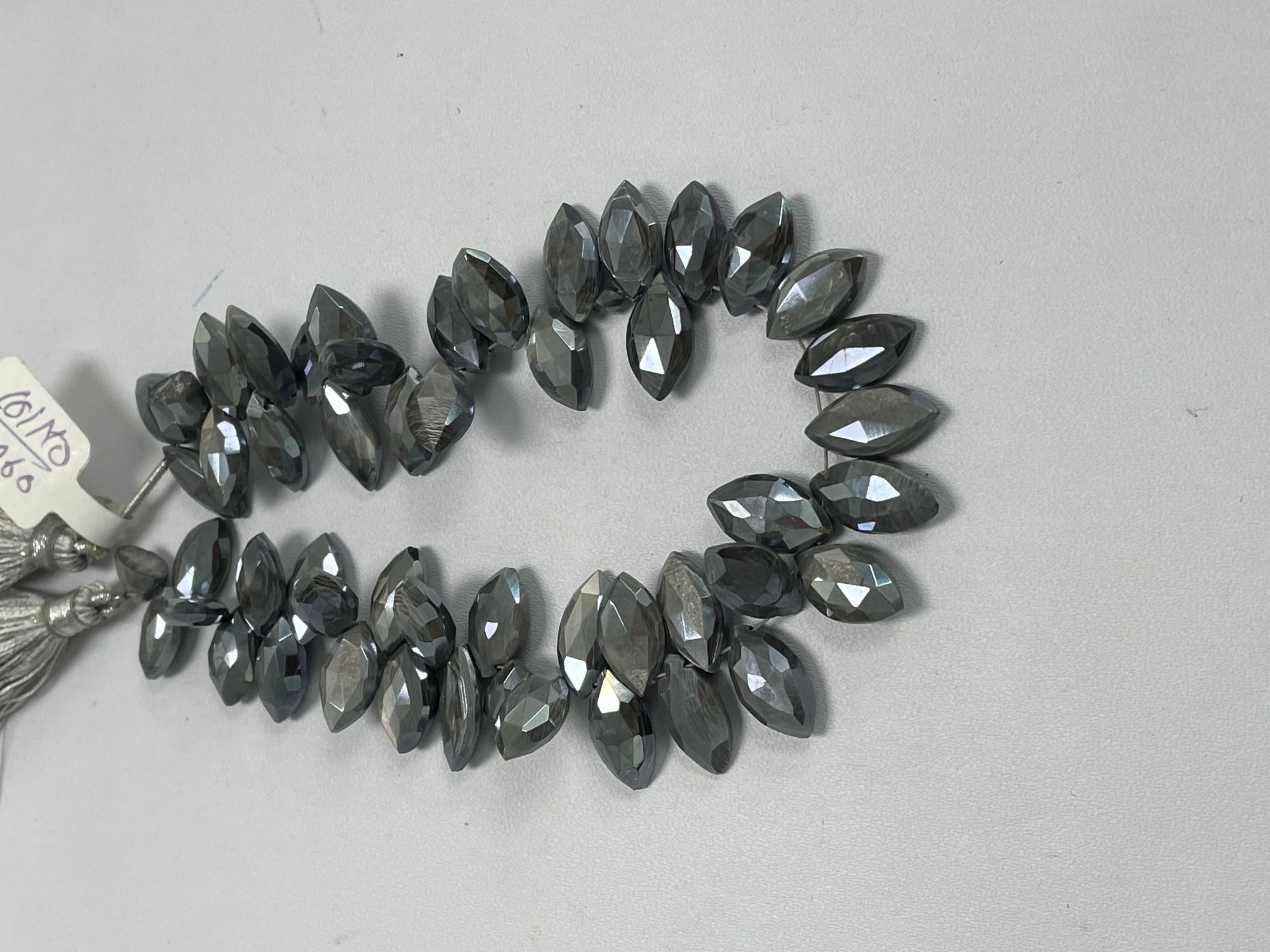 Grey Coated Moonstone Marquise Faceted