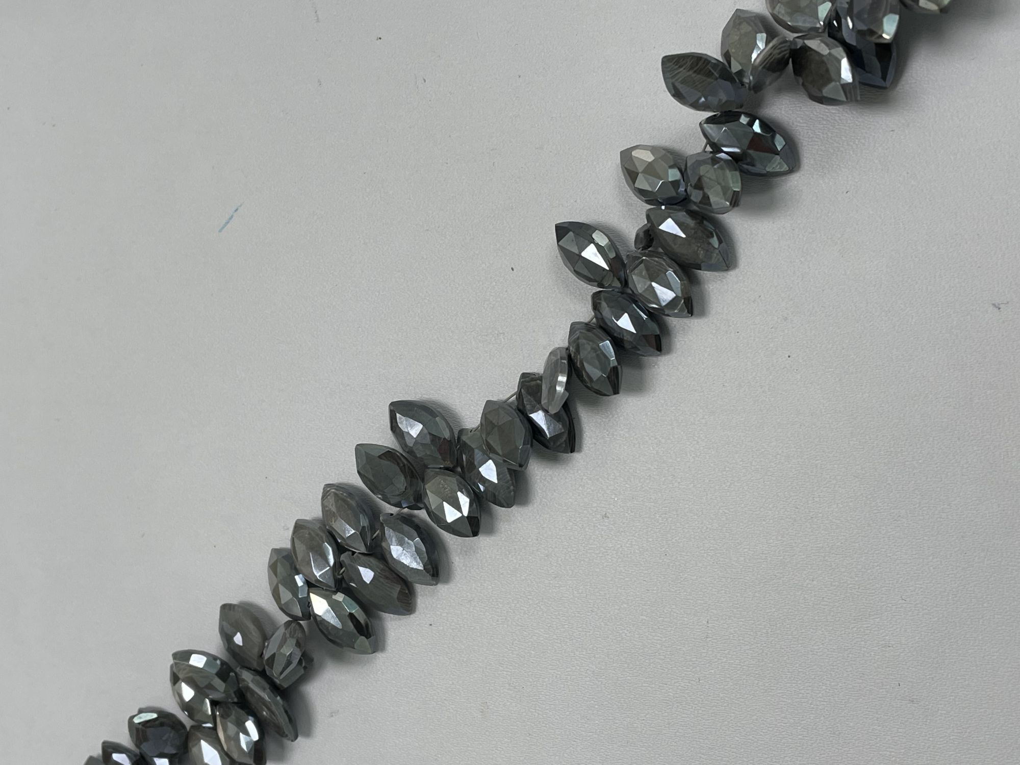 Grey Coated Moonstone Marquise Faceted