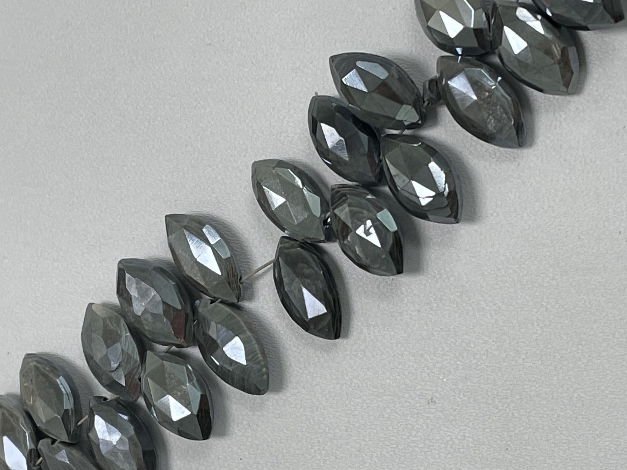 Grey Coated Moonstone Marquise Faceted