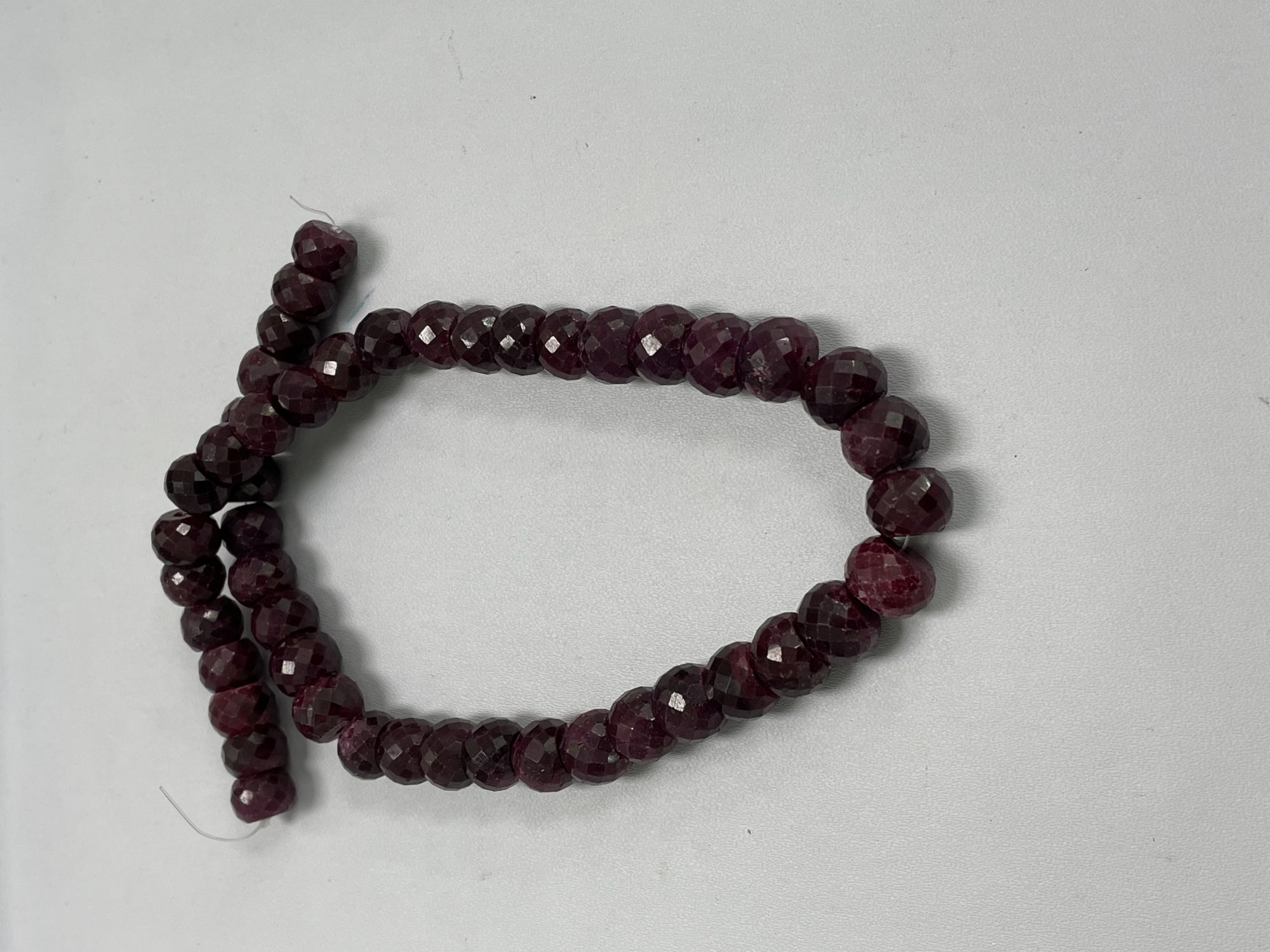 Dyed Ruby Rondelle Faceted