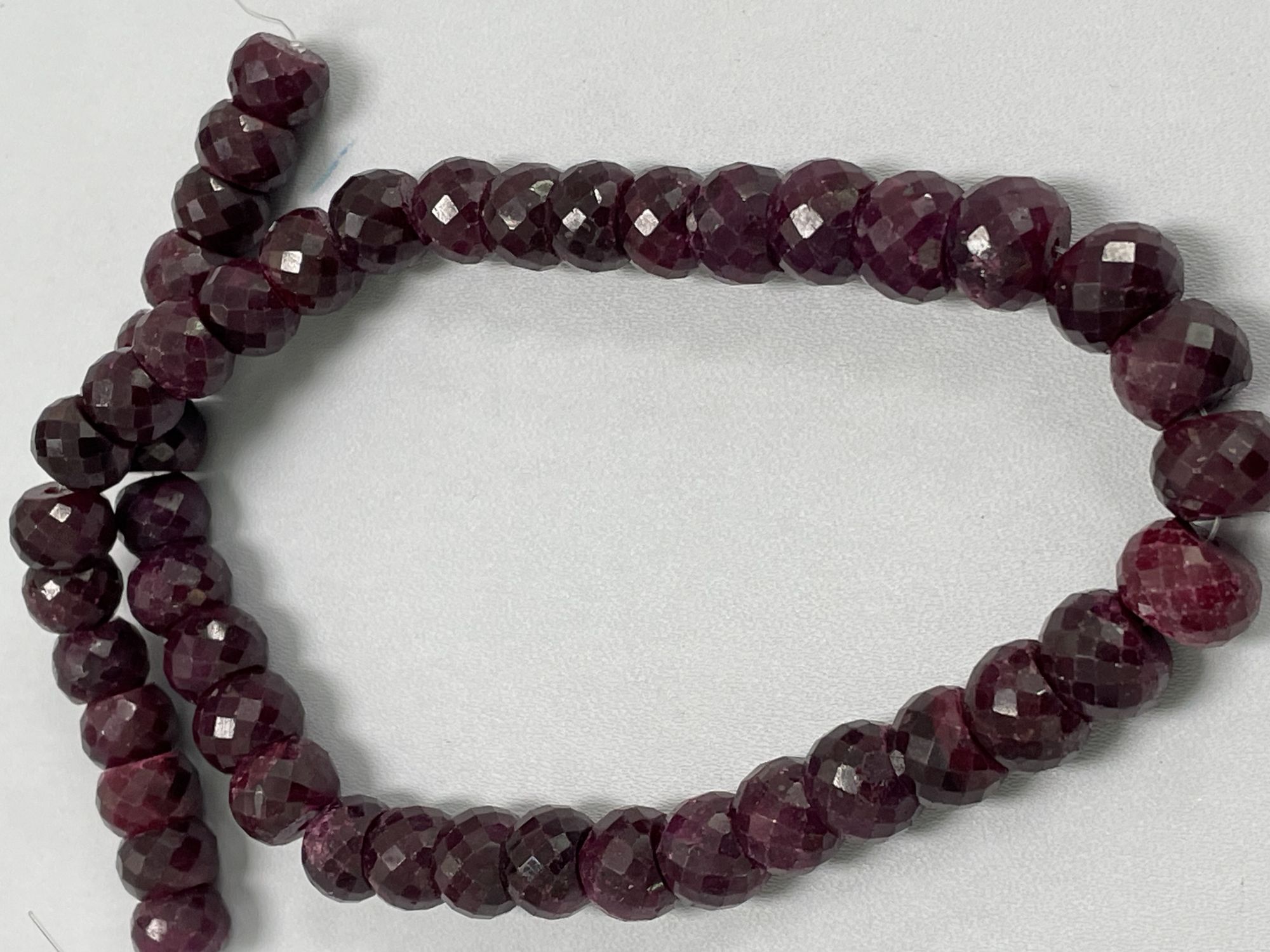 Dyed Ruby Rondelle Faceted