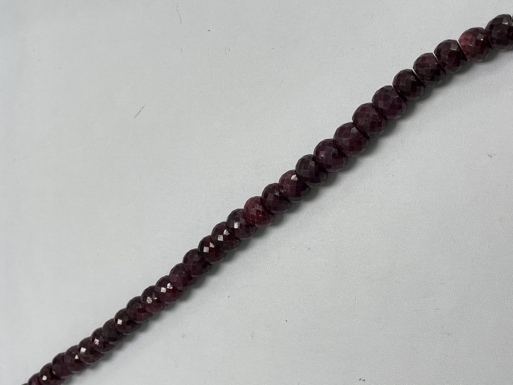 Dyed Ruby Rondelle Faceted