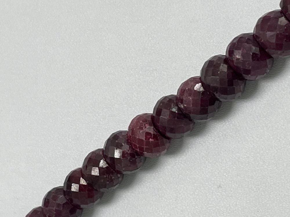 Dyed Ruby Rondelle Faceted