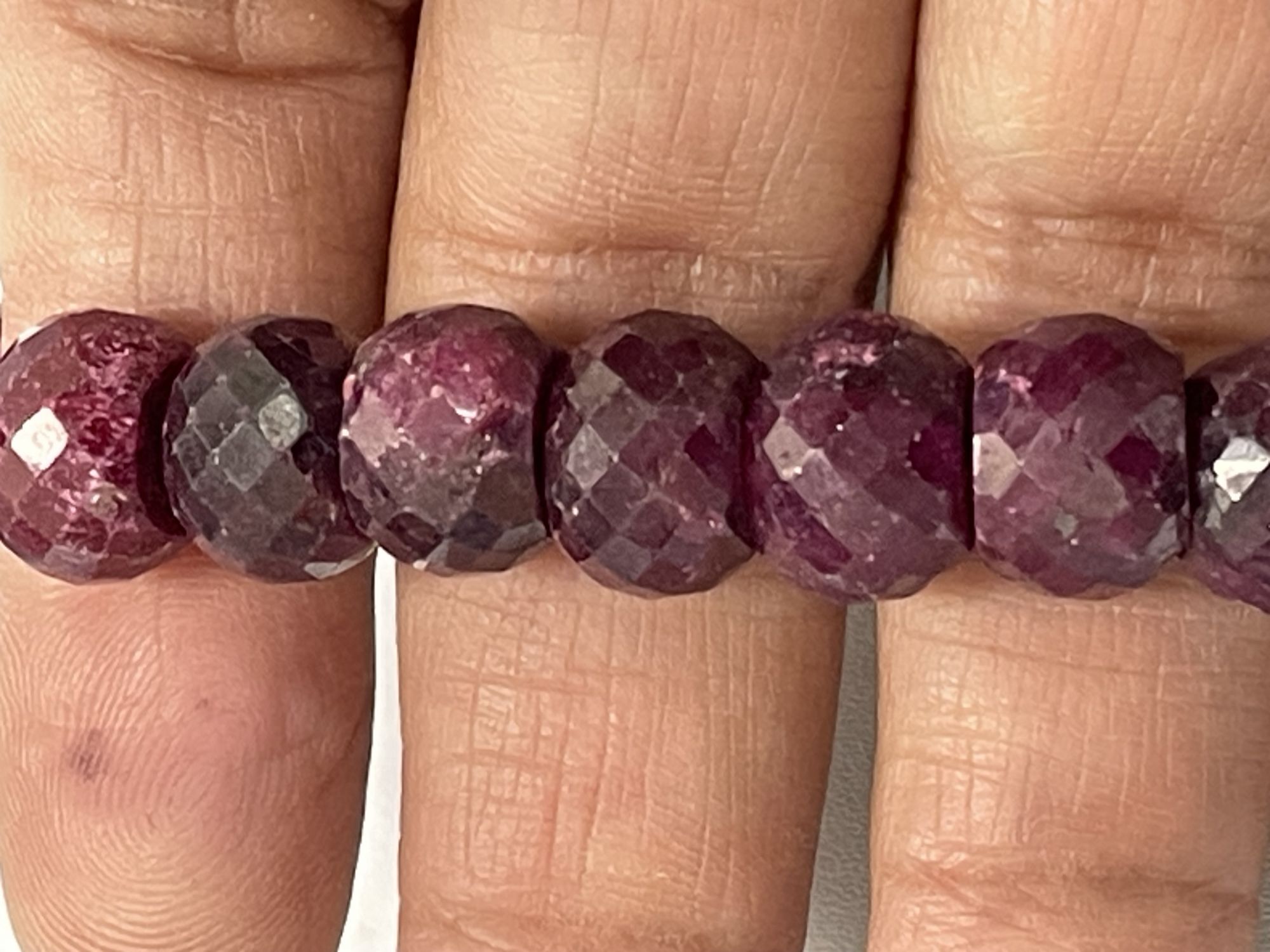 Dyed Ruby Rondelle Faceted