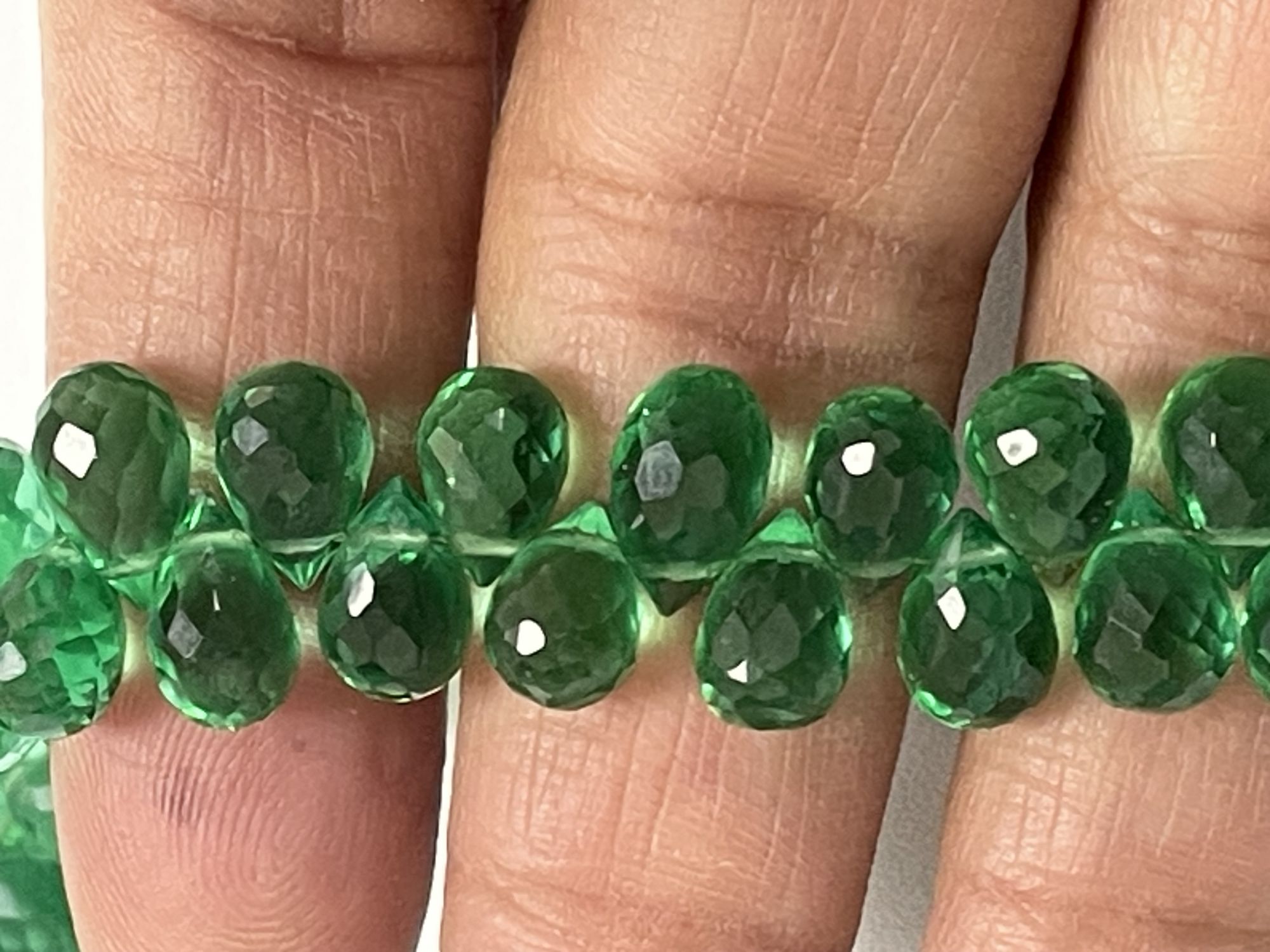Green Hydro Quartz Drop Faceted