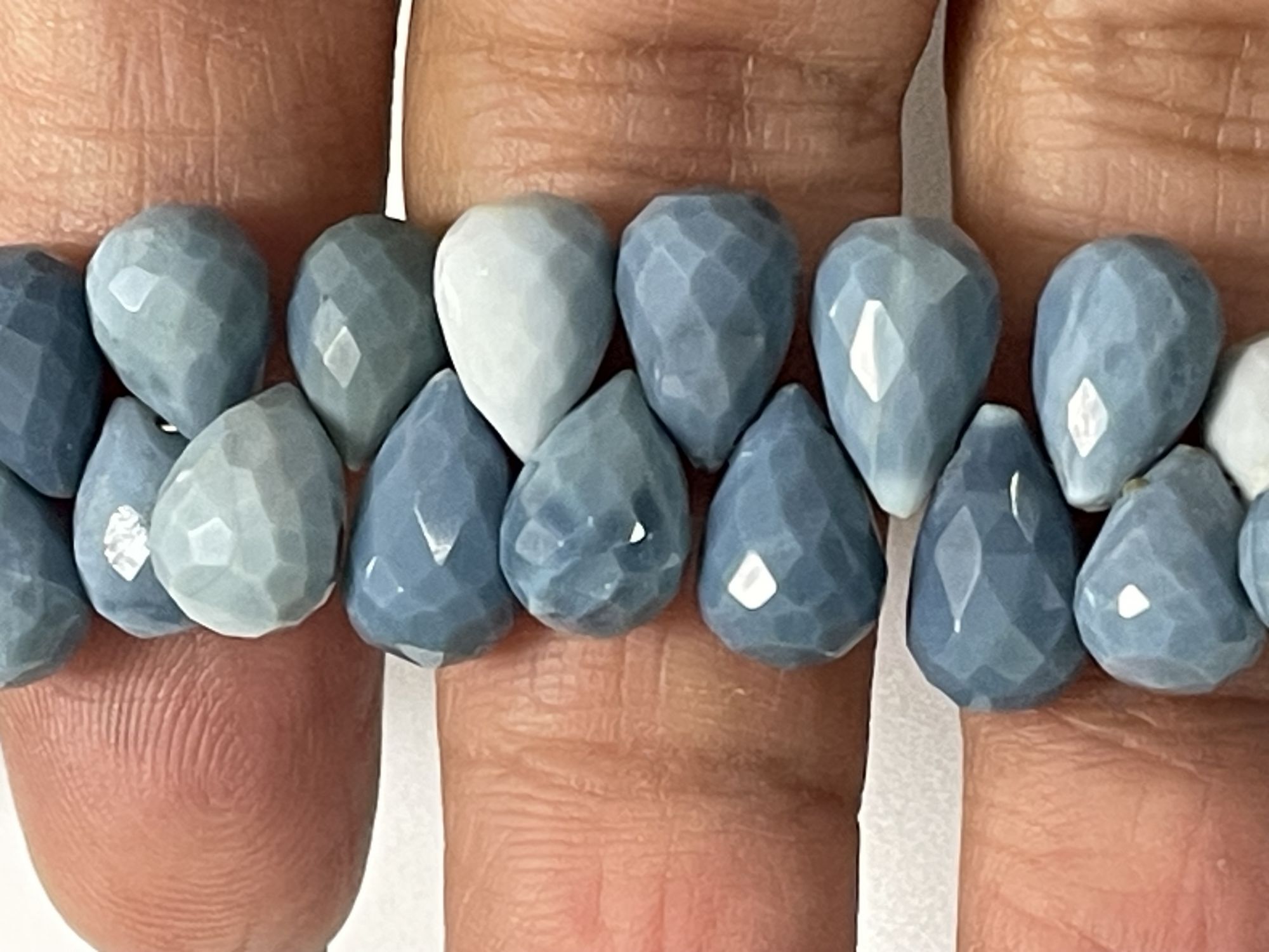 Blue Opal Drop Faceted