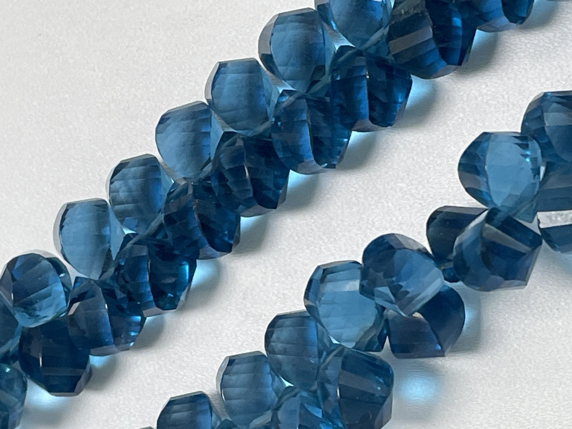 Blue Hydro Quartz Twisted Drop Faceted