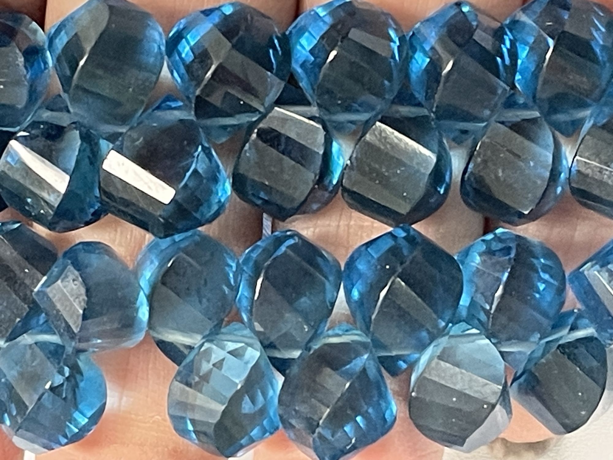 Blue Hydro Quartz Twisted Drop Faceted