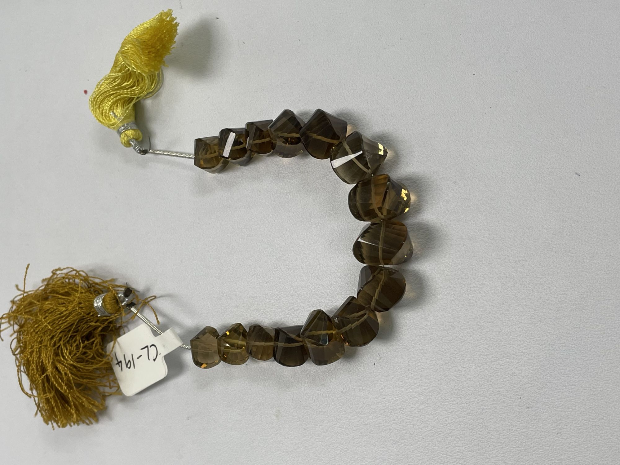 Brown Beer Whiskey Quartz Twisted Drop Faceted