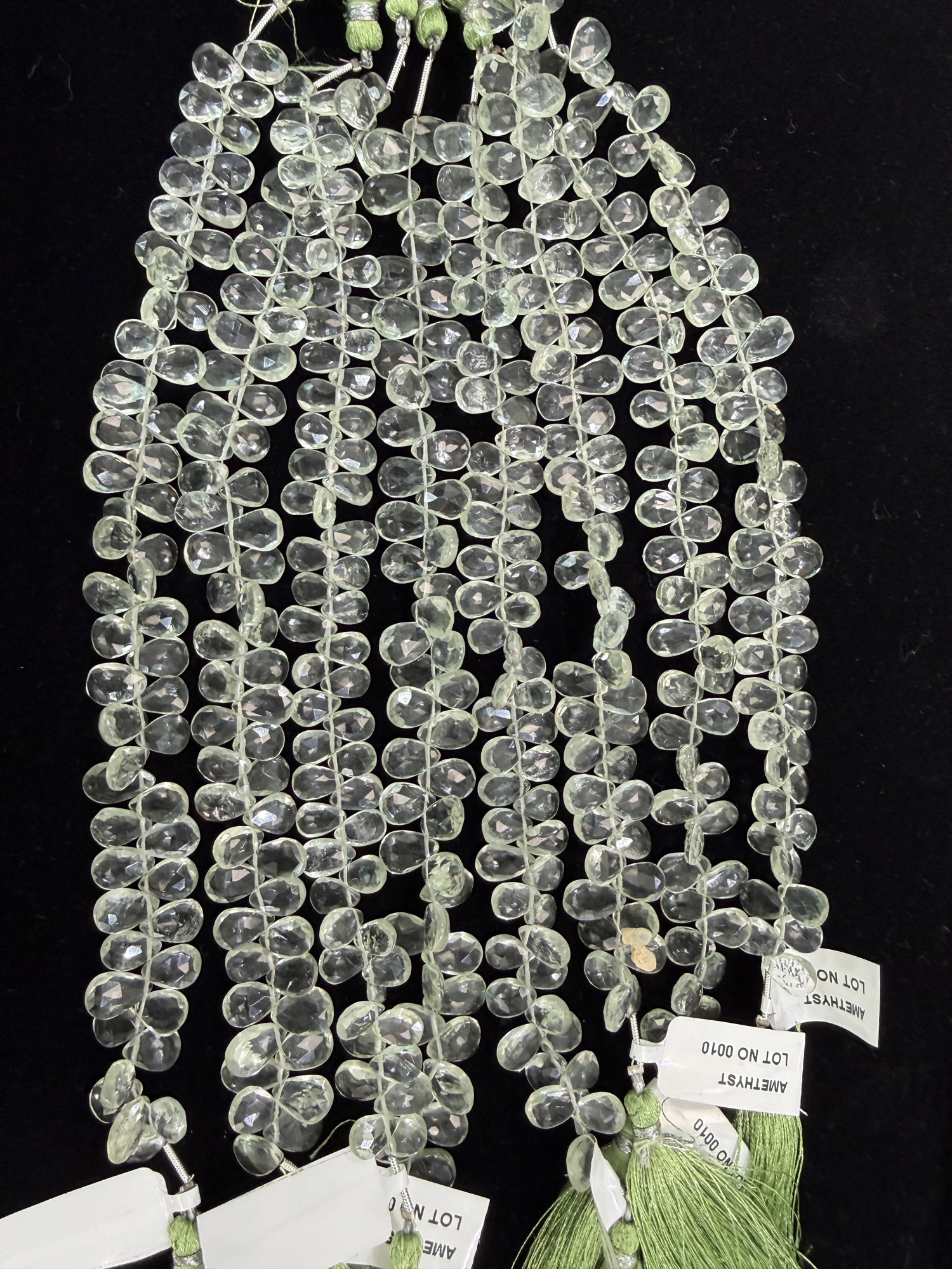 Green Amethyst Pear Faceted