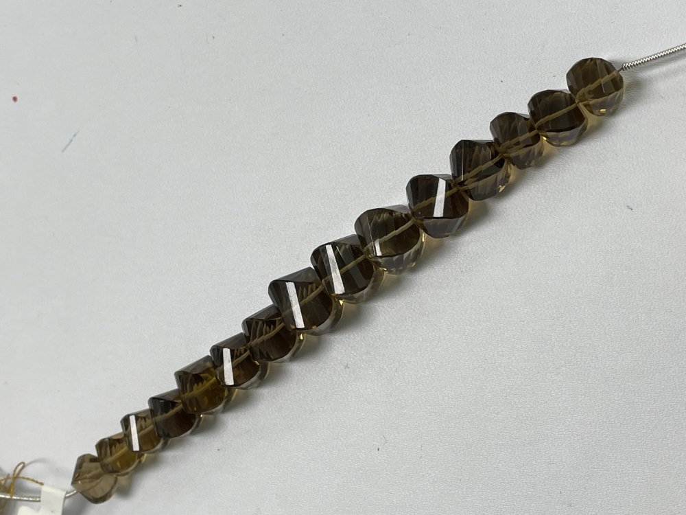 Brown Beer Whiskey Quartz Twisted Drop Faceted