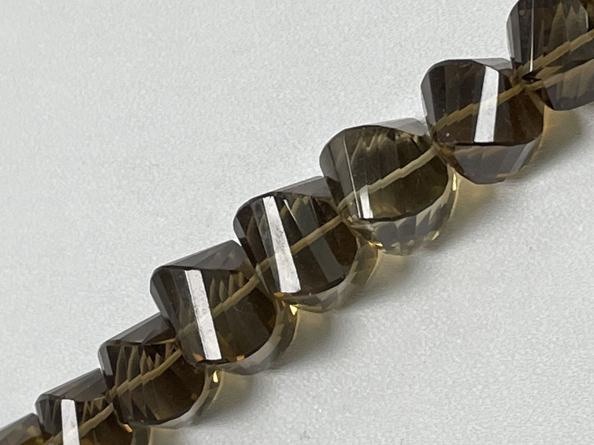 Brown Beer Whiskey Quartz Twisted Drop Faceted