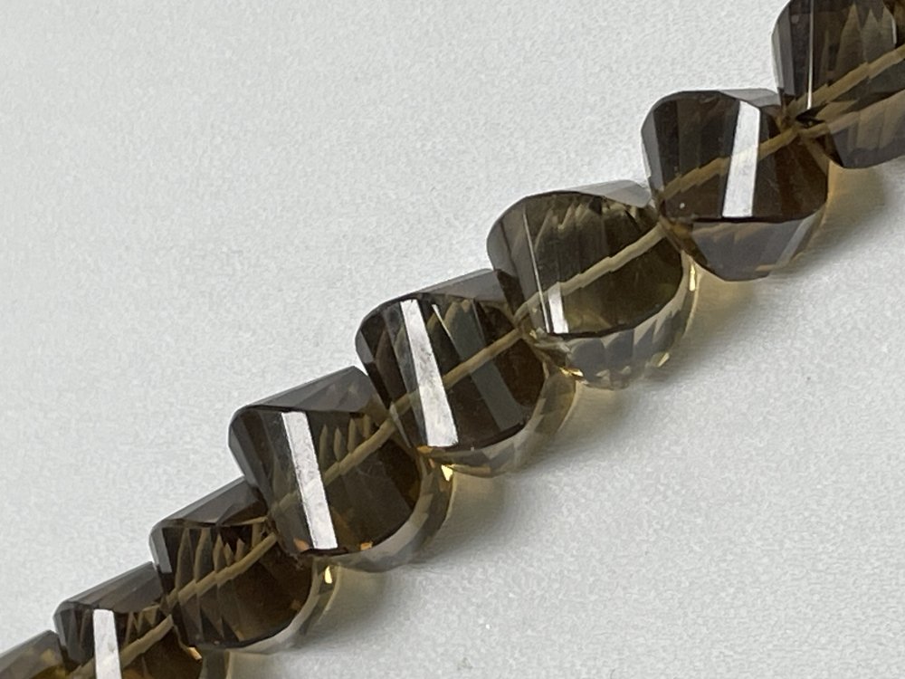 Brown Beer Whiskey Quartz Twisted Drop Faceted