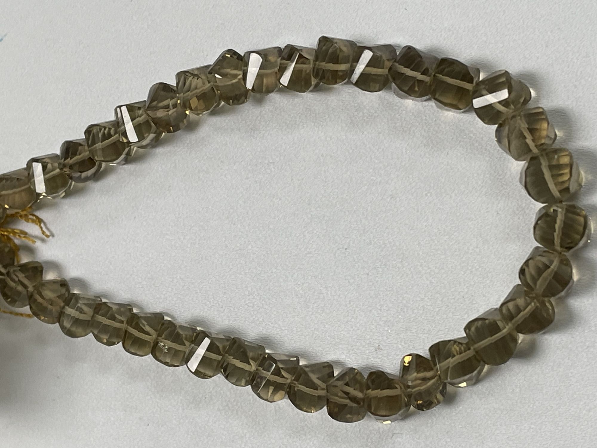 Brown Beer Whiskey Quartz Twisted Rondelle Faceted