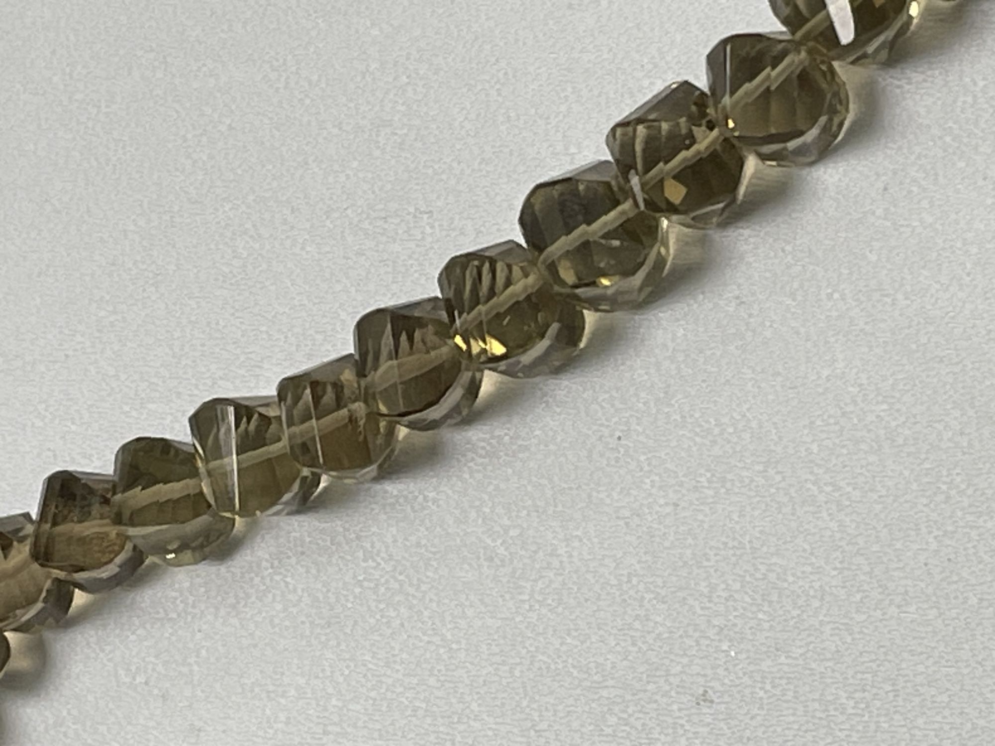 Brown Beer Whiskey Quartz Twisted Rondelle Faceted