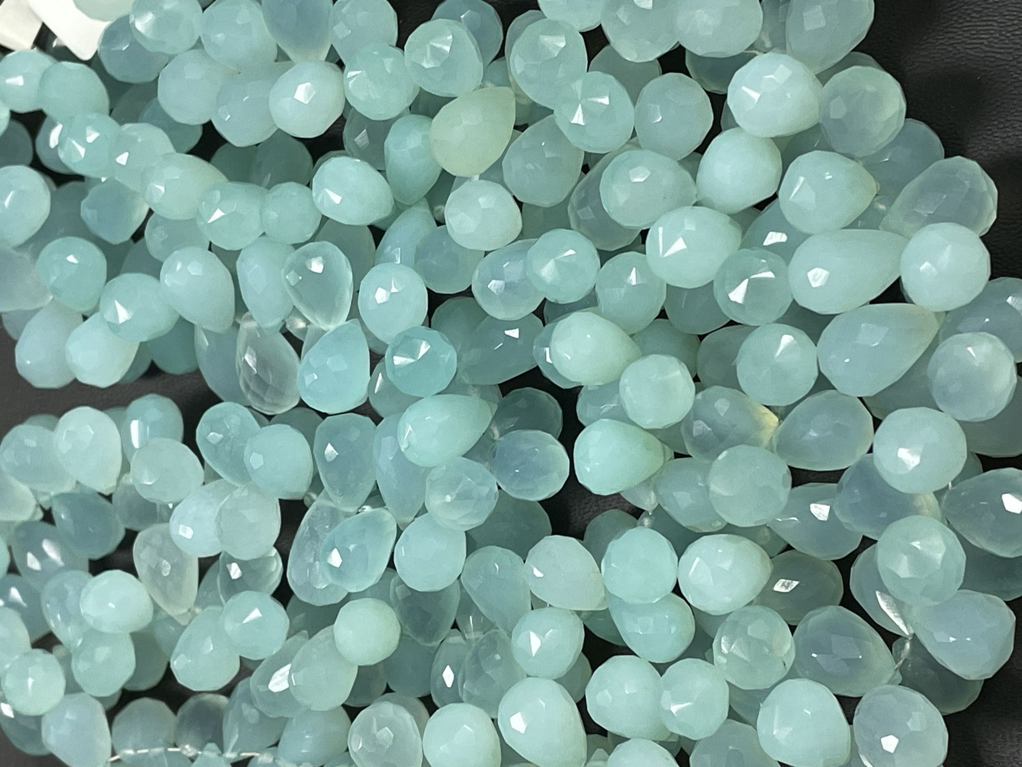 Aqua Chalcedony Drop Faceted