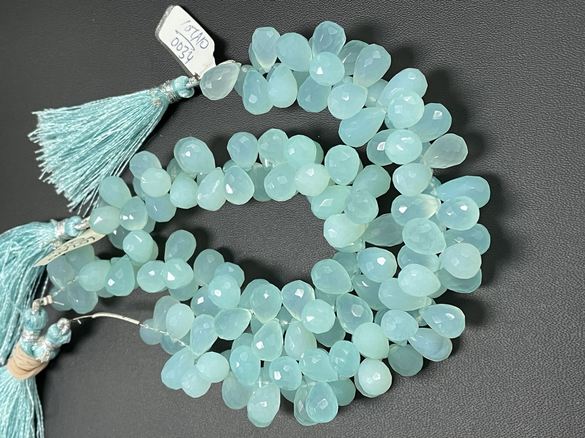 Aqua Chalcedony Drop Faceted