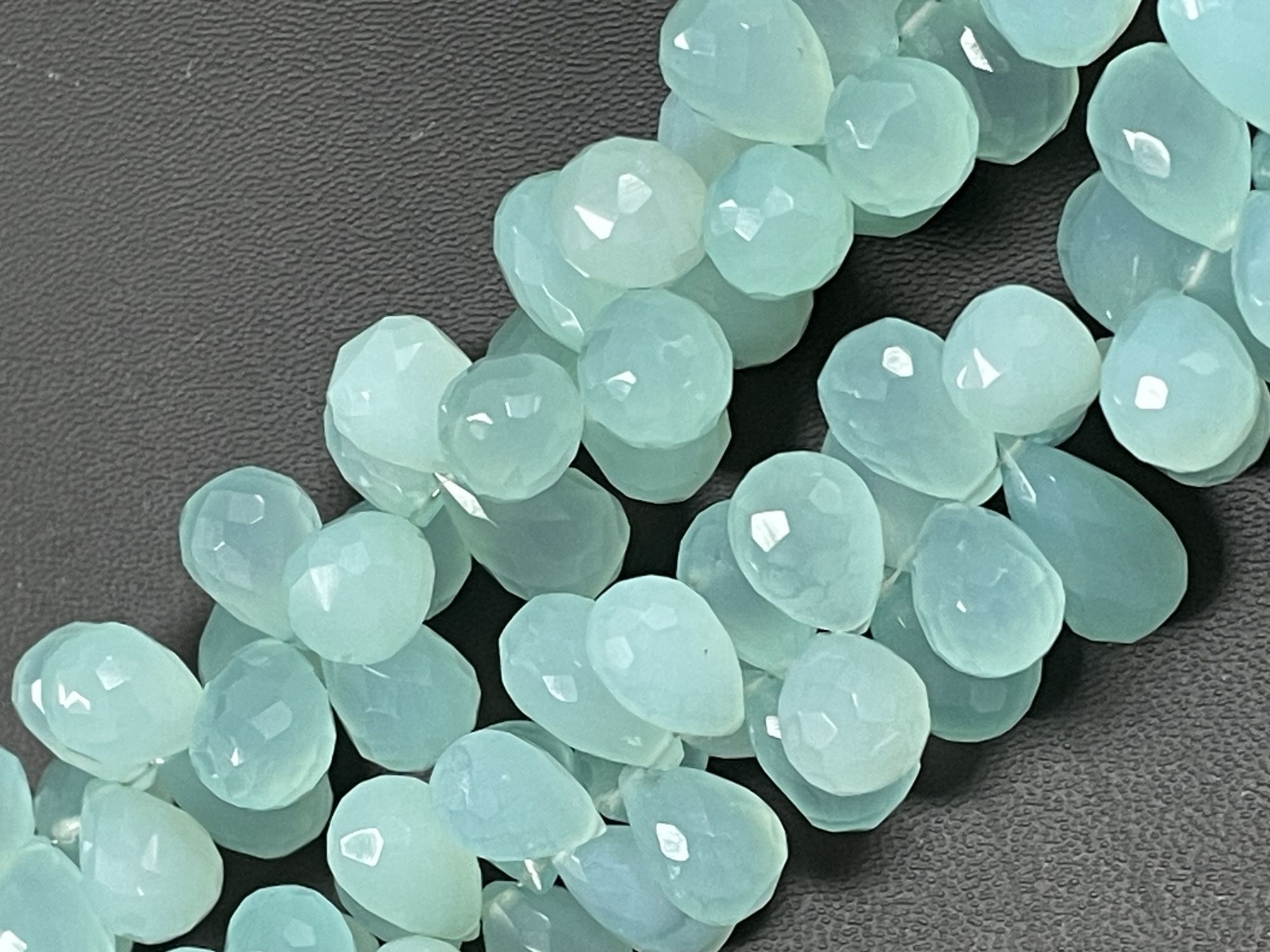 Aqua Chalcedony Drop Faceted