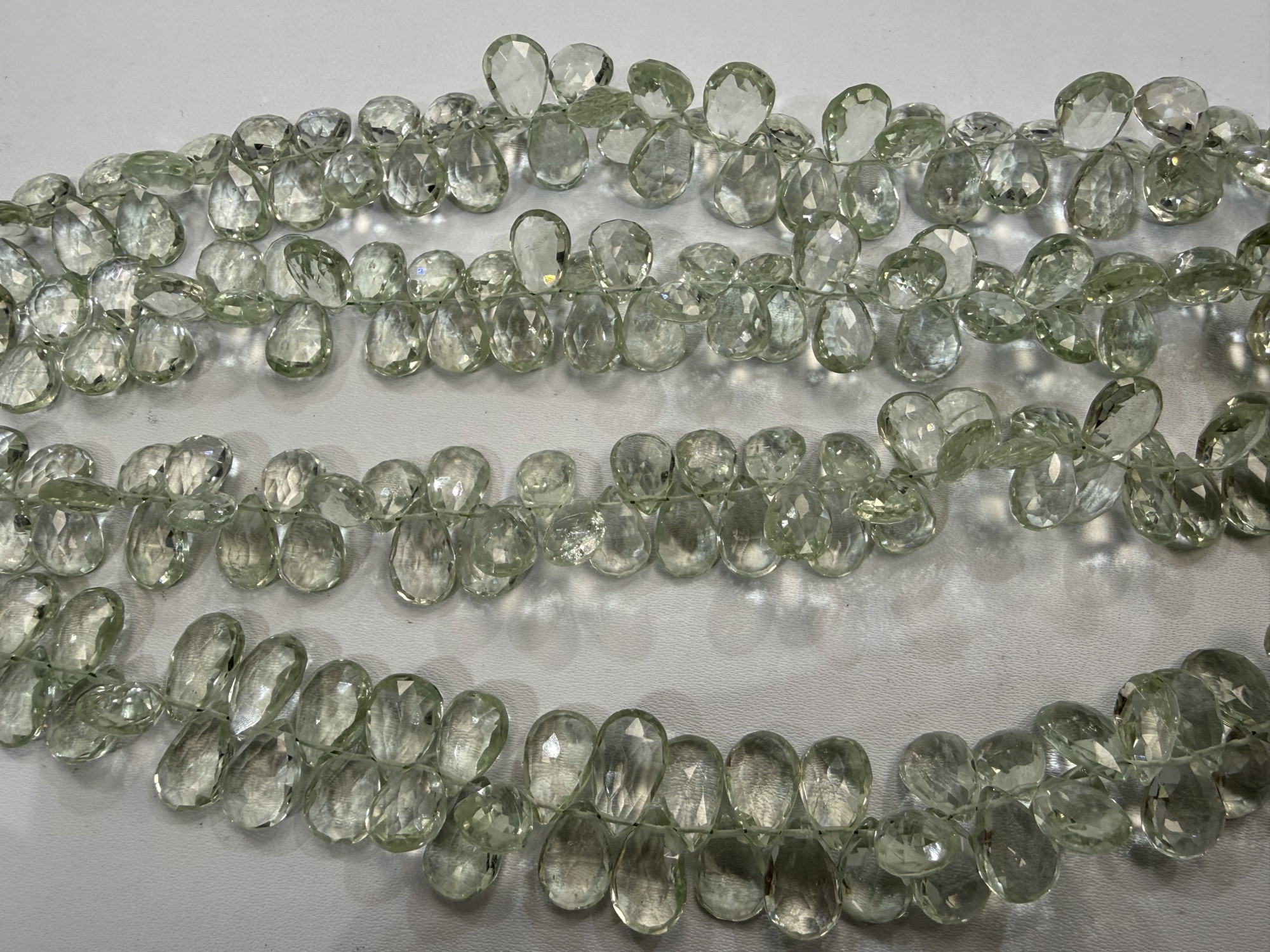 Green Amethyst Pear Faceted