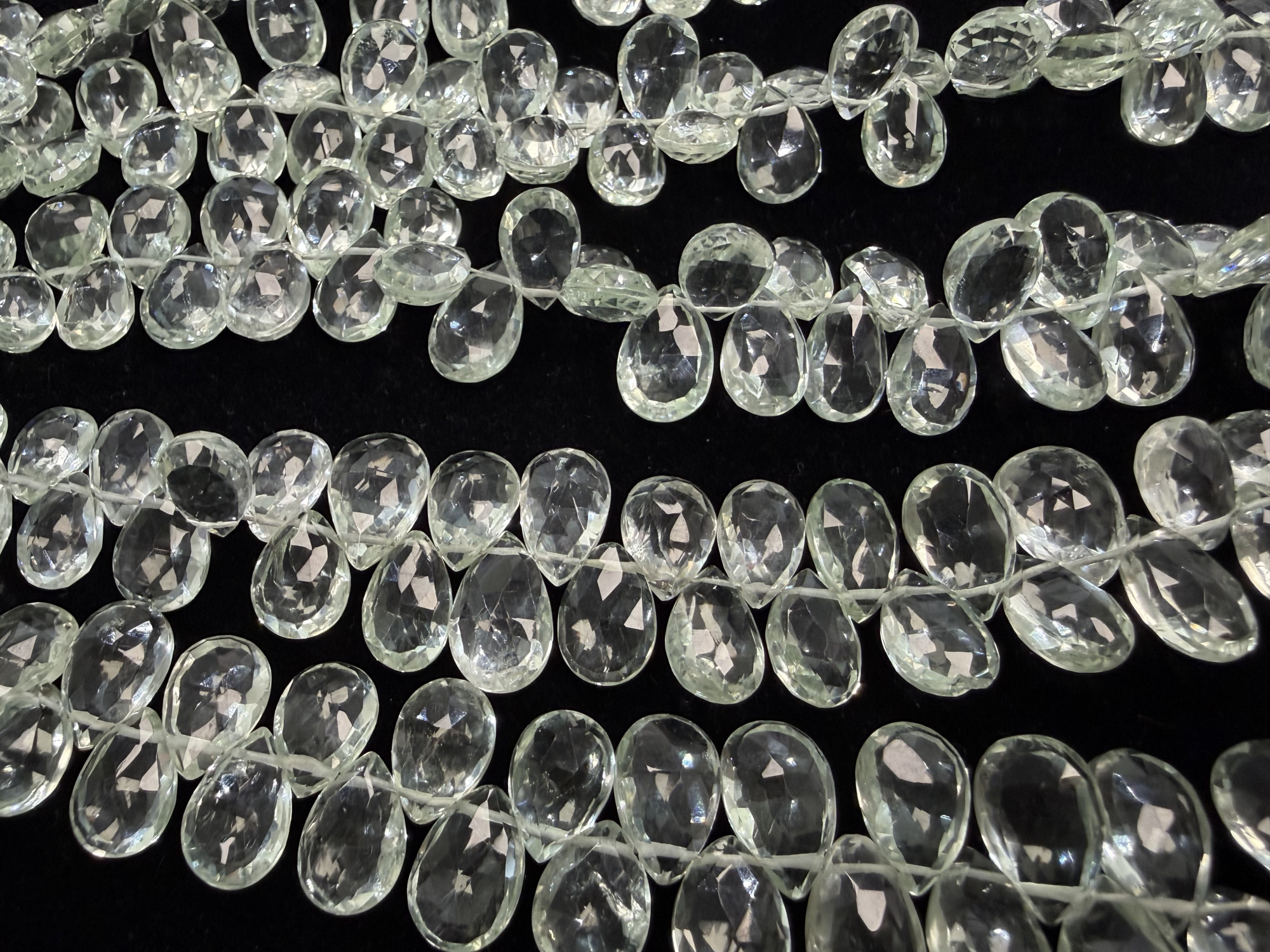 Green Amethyst Pear Faceted