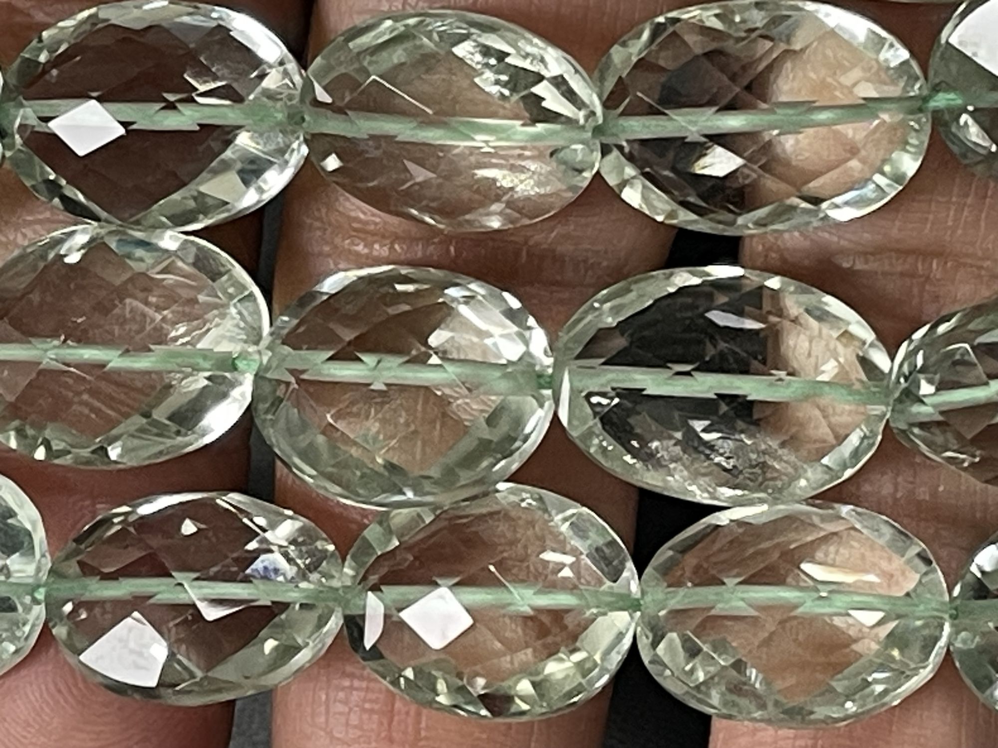 Green Amethyst Oval Faceted