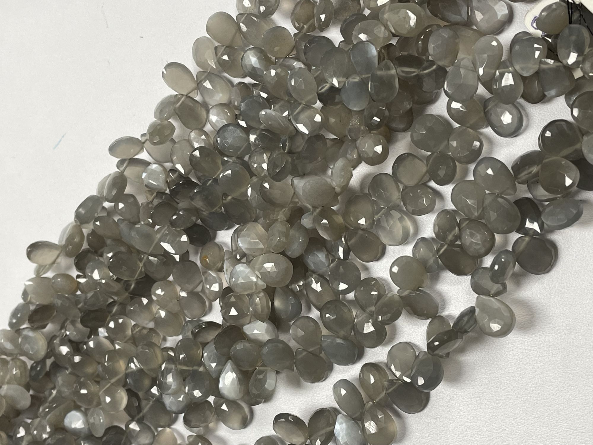 Grey Moonstone Pear Faceted