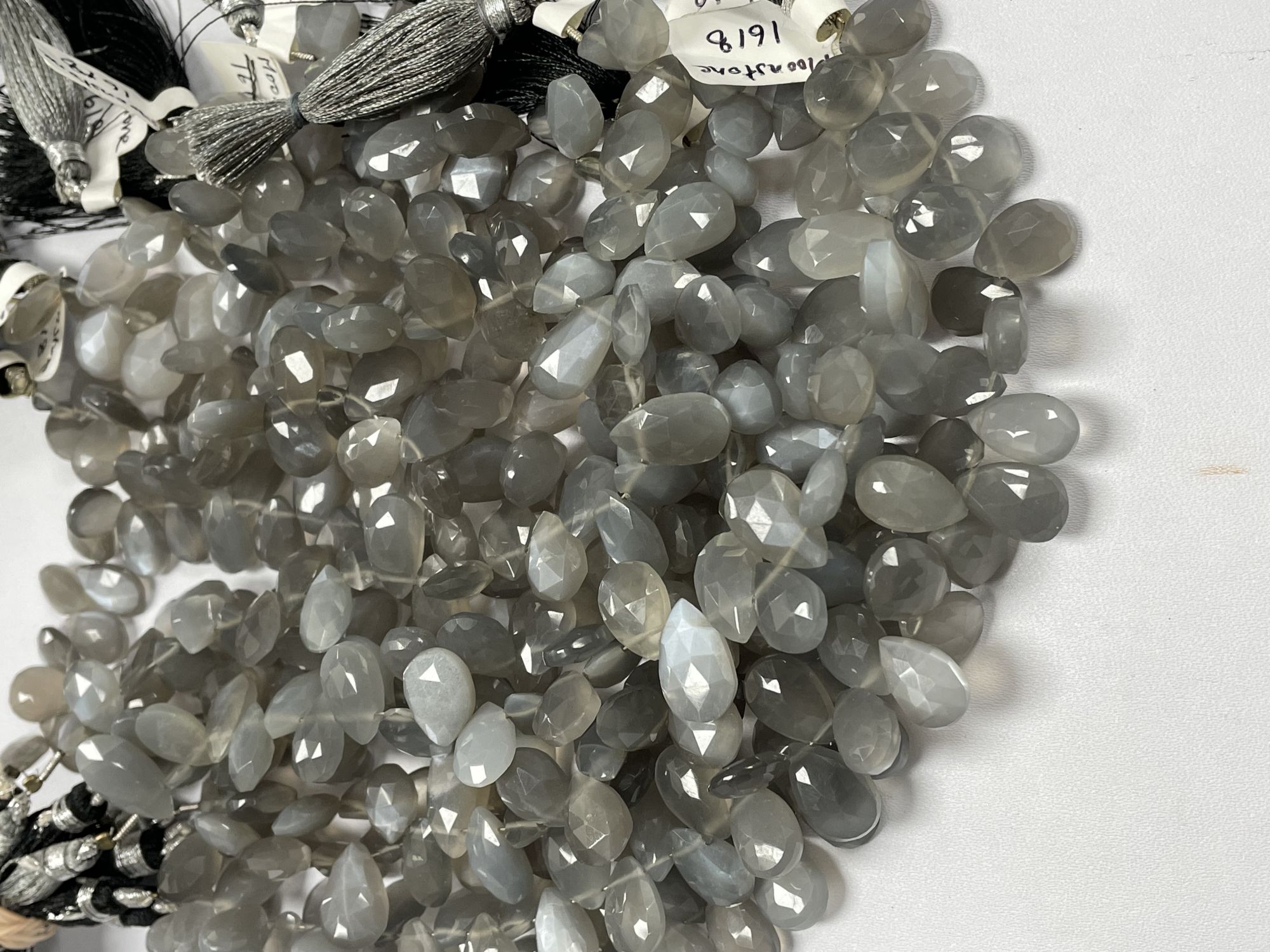 Grey Moonstone Pear Faceted