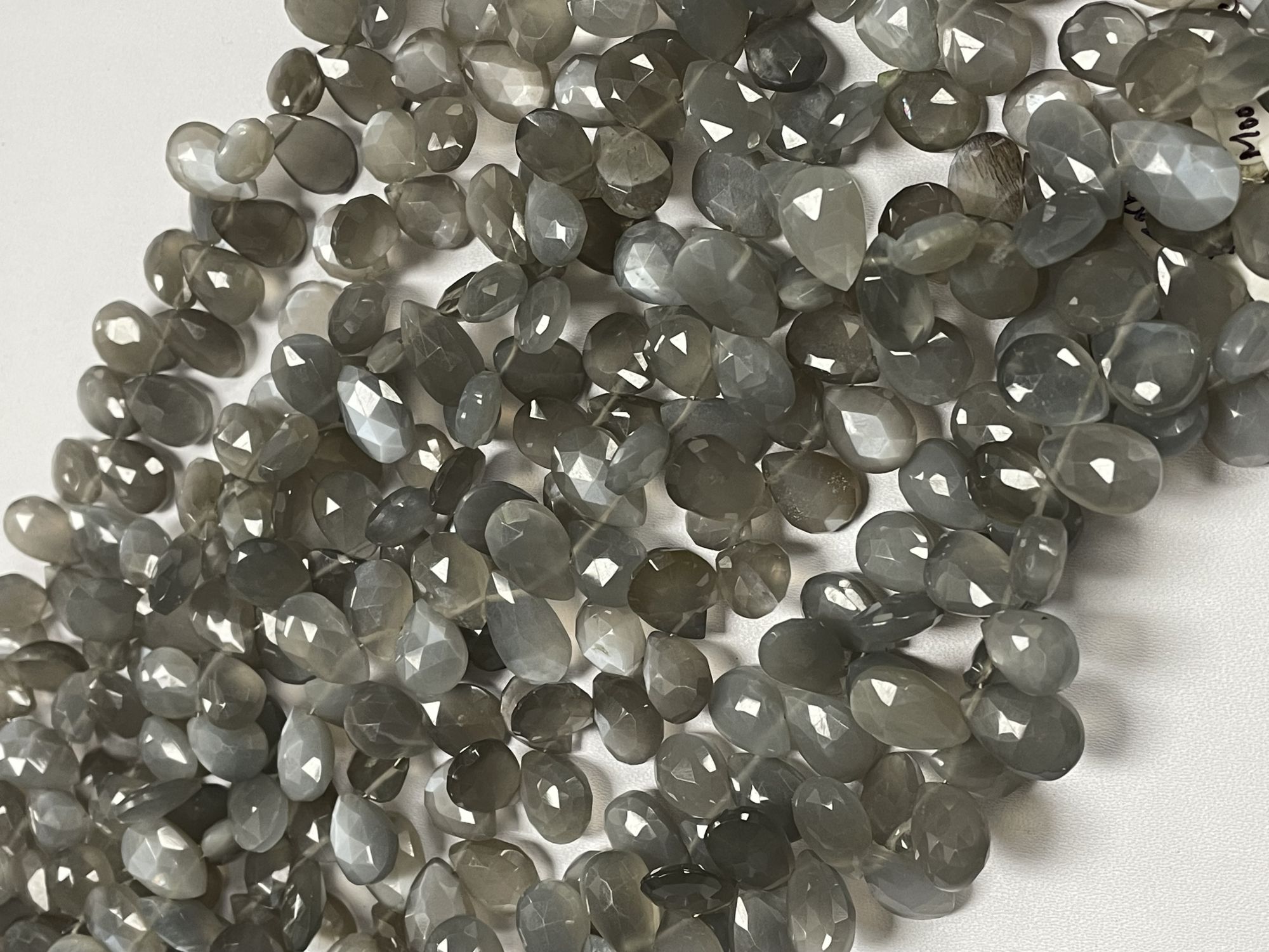 Grey Moonstone Pear Faceted