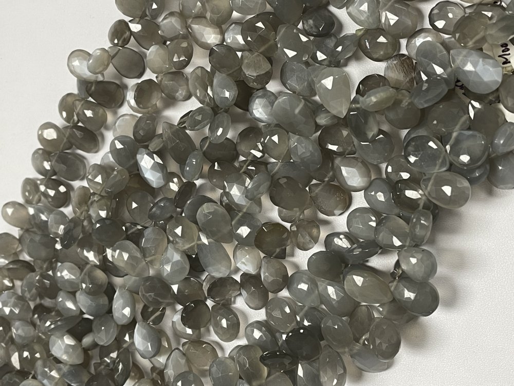 Grey Moonstone Pear Faceted