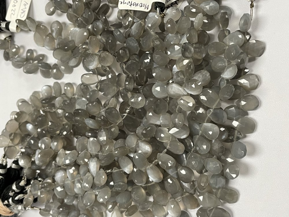 Grey Moonstone Pear Faceted