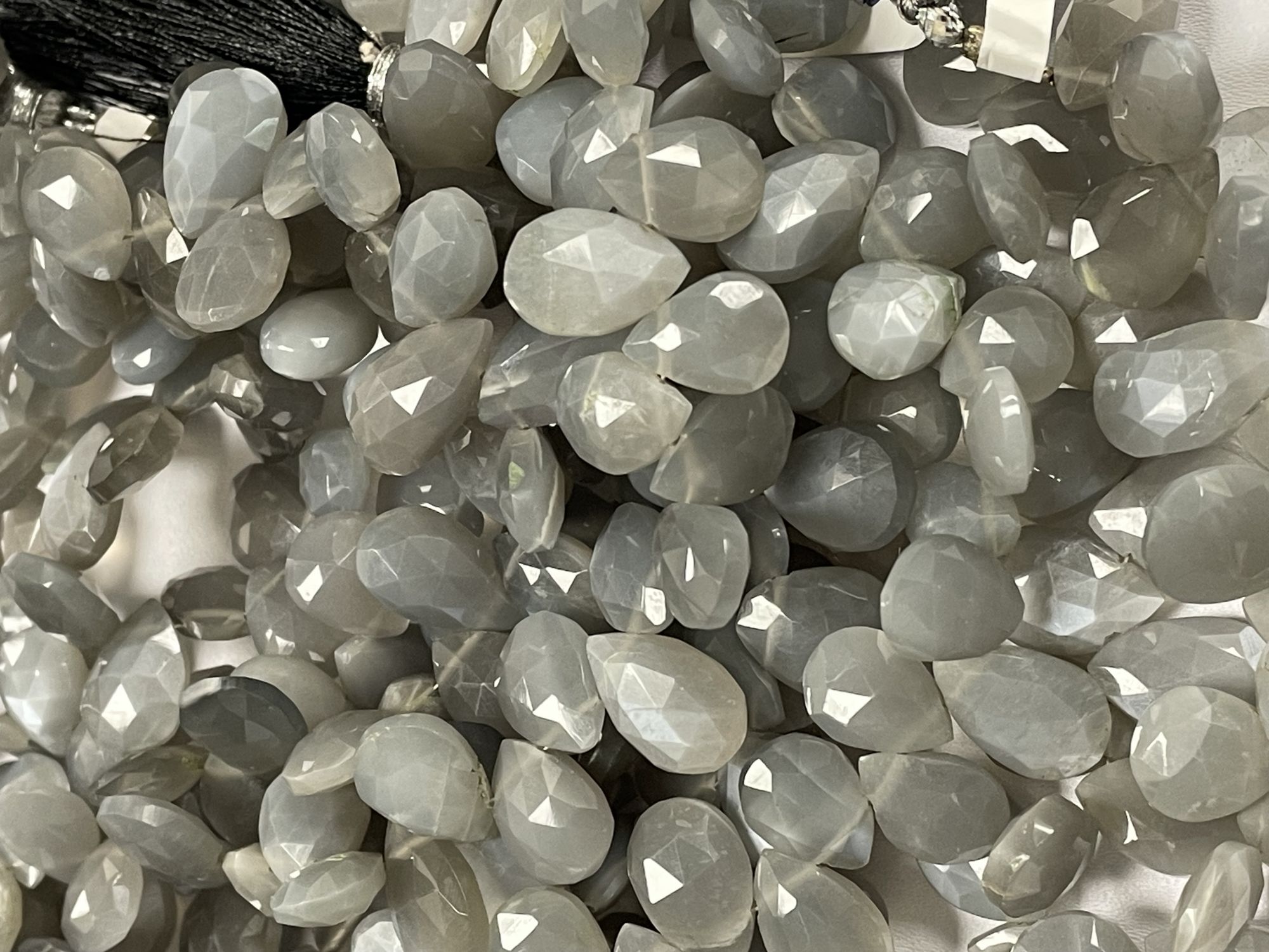 Grey Moonstone Pear Faceted