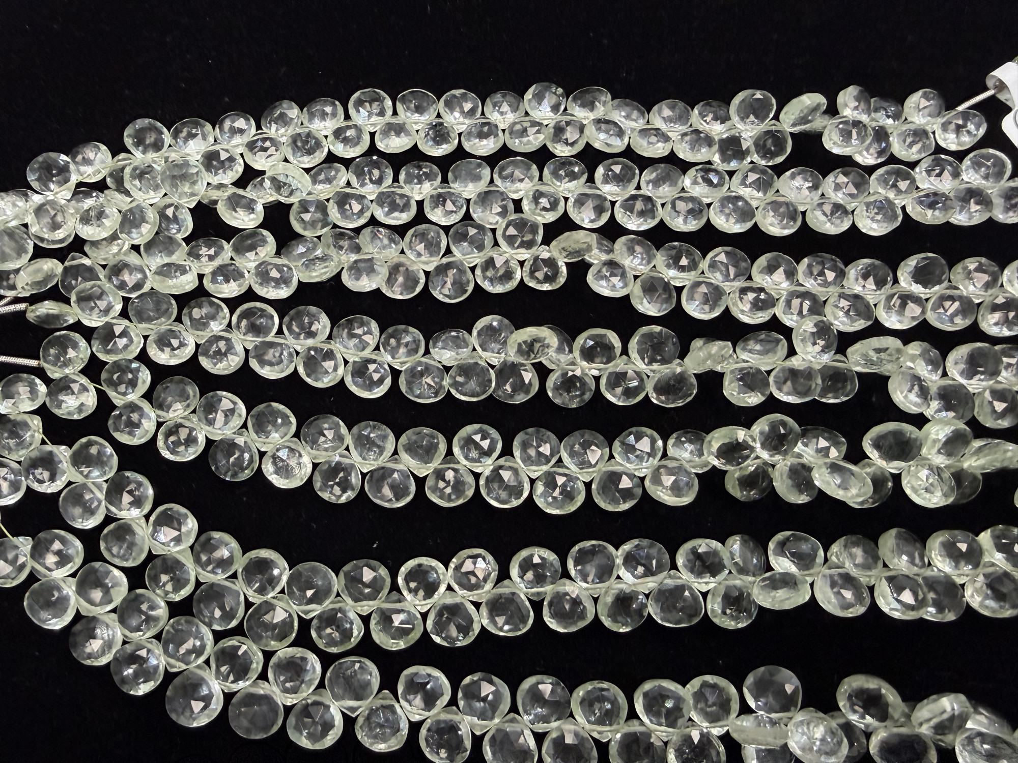 Green Amethyst Hearts Faceted