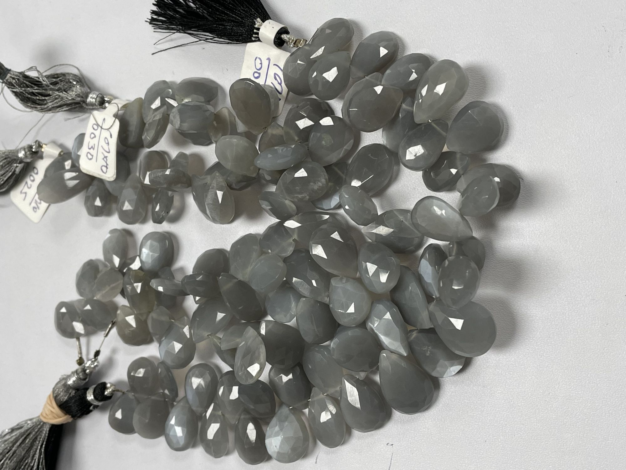 Grey Moonstone Pear Faceted
