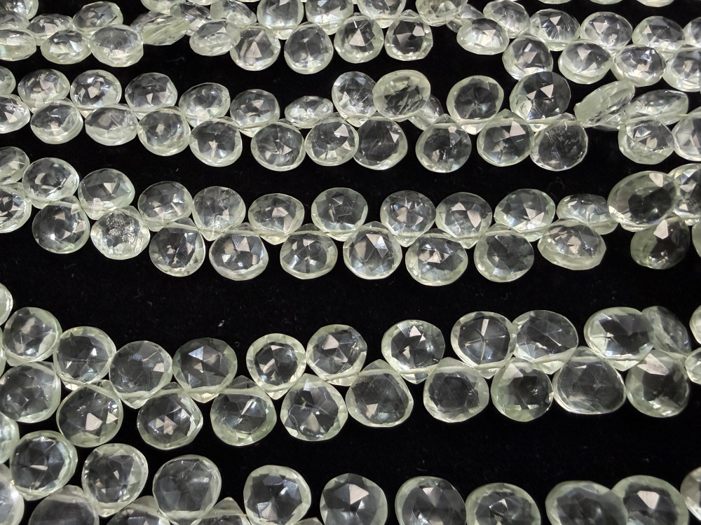 Image of Green Amethyst Hearts Faceted