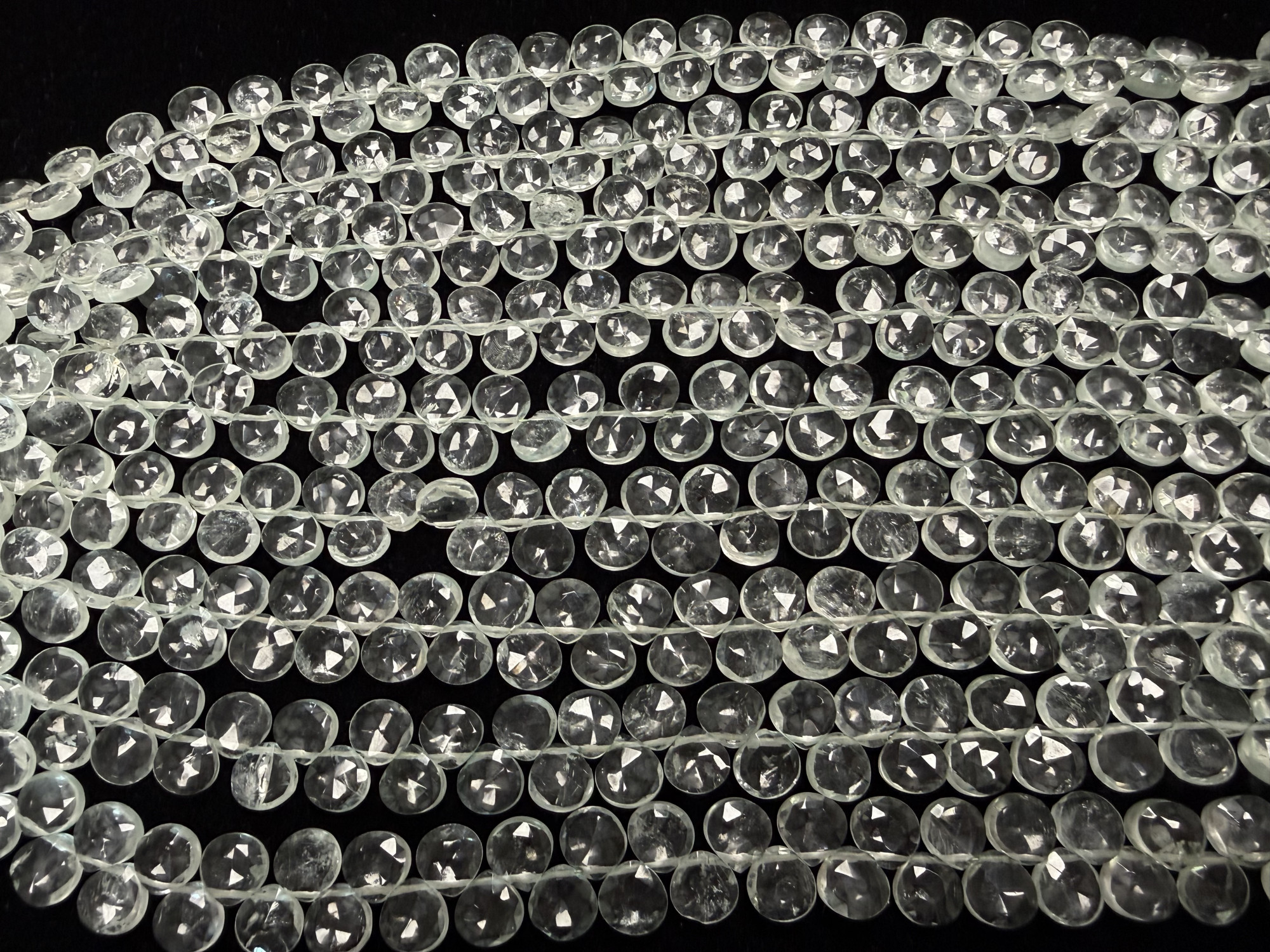 Green Amethyst Hearts Faceted