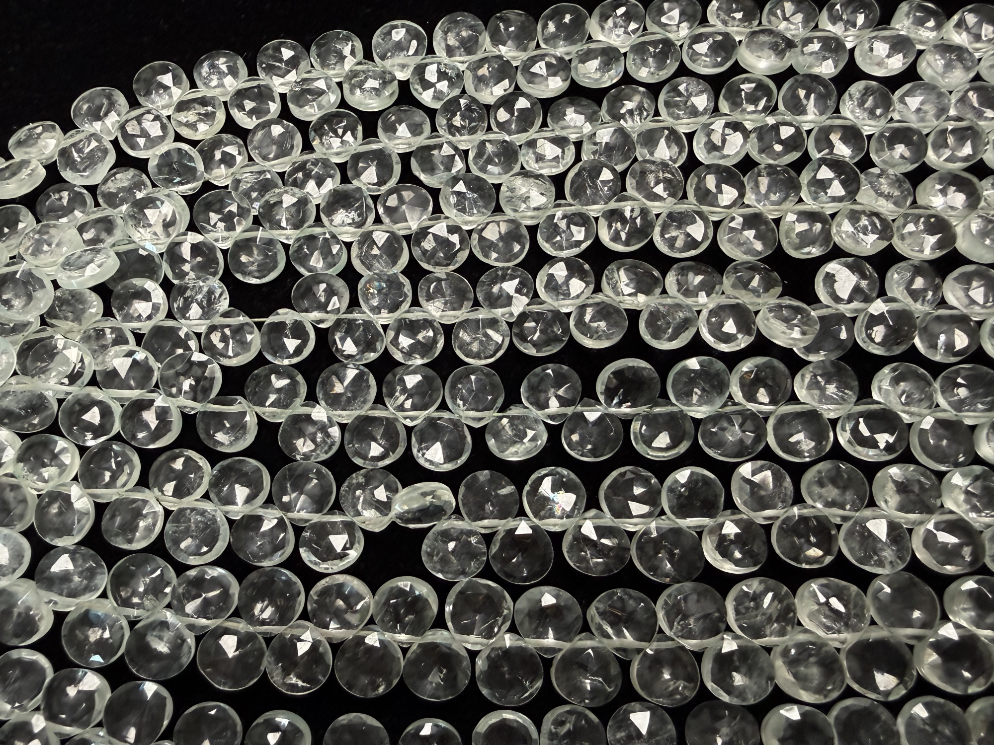 Green Amethyst Hearts Faceted