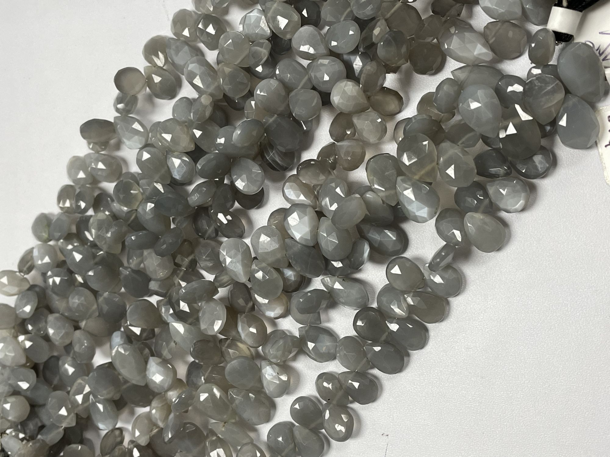 Grey Moonstone Pear Faceted