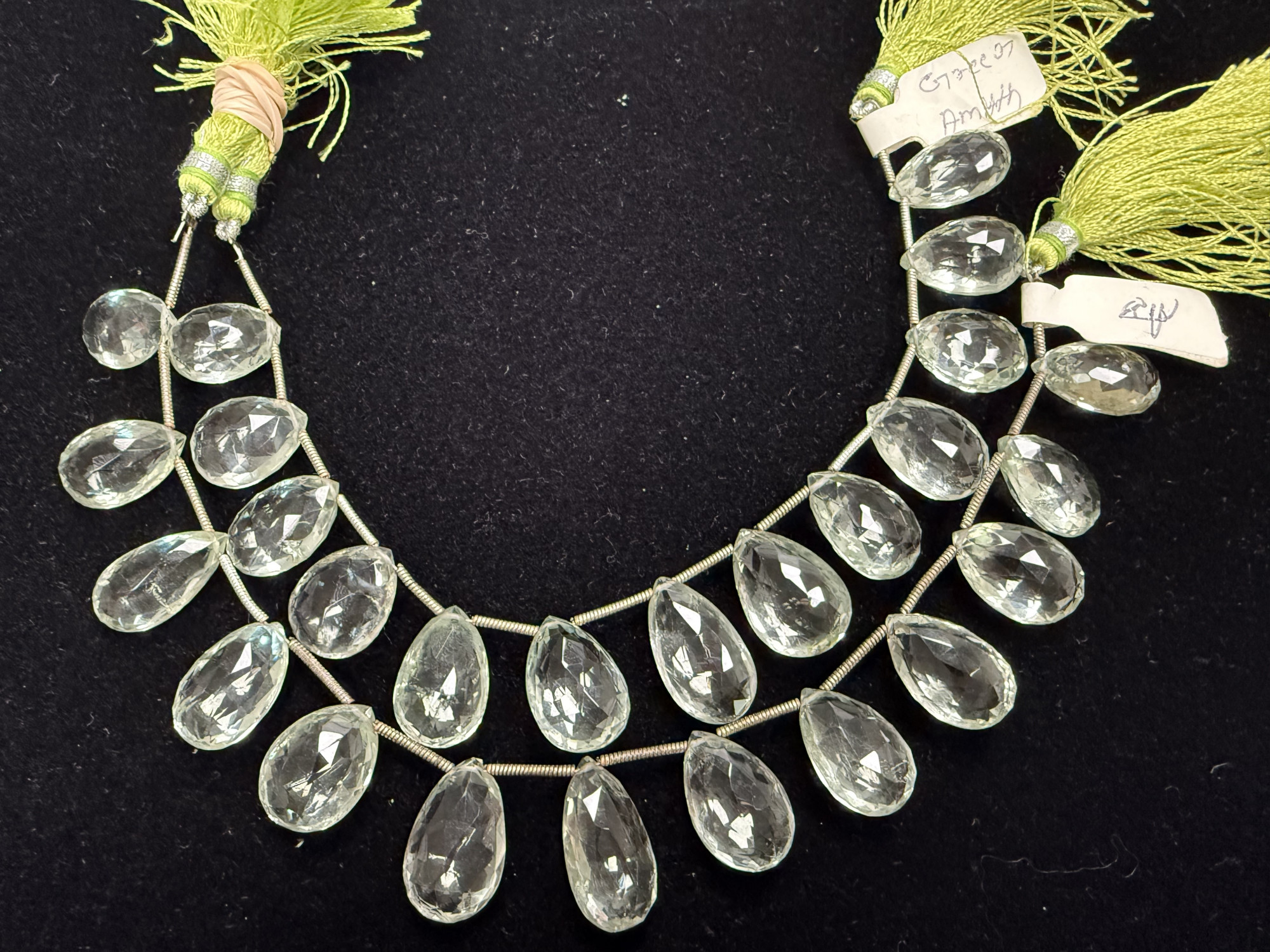 Green Amethyst Pear Faceted