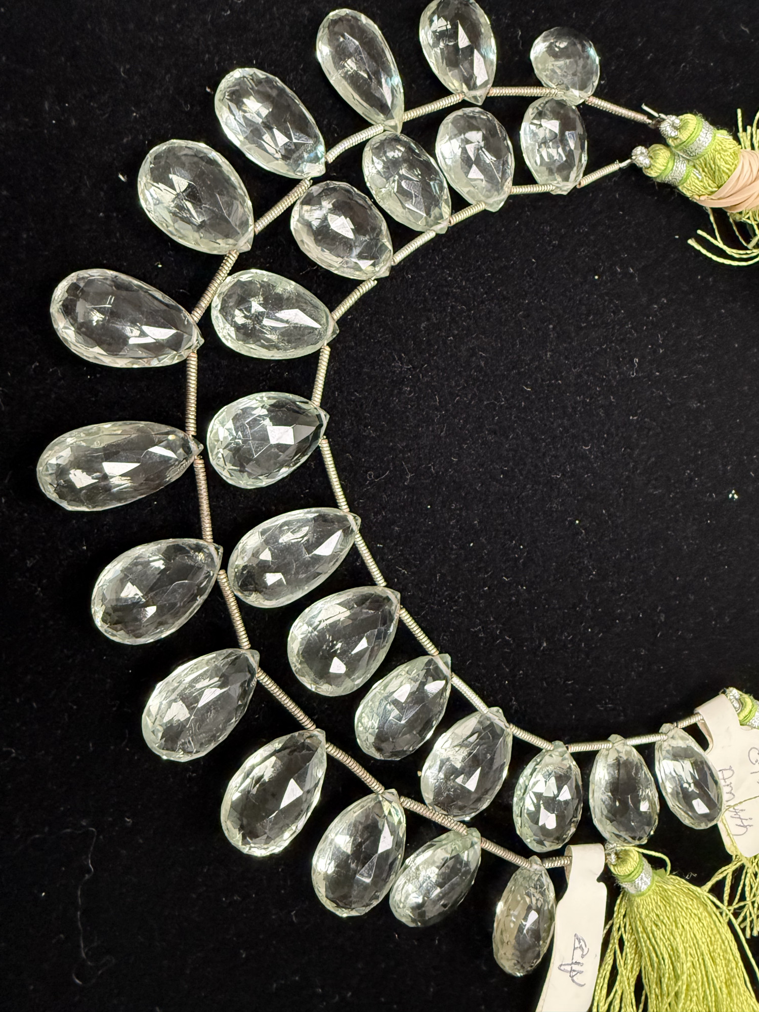 Green Amethyst Pear Faceted